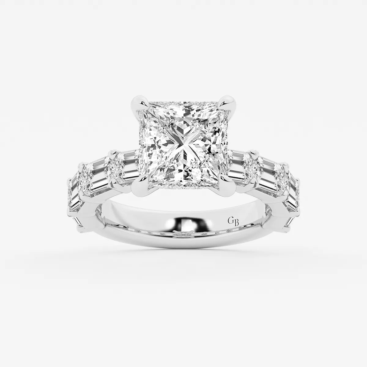Princess Cut Lab Diamond Engagement Ring