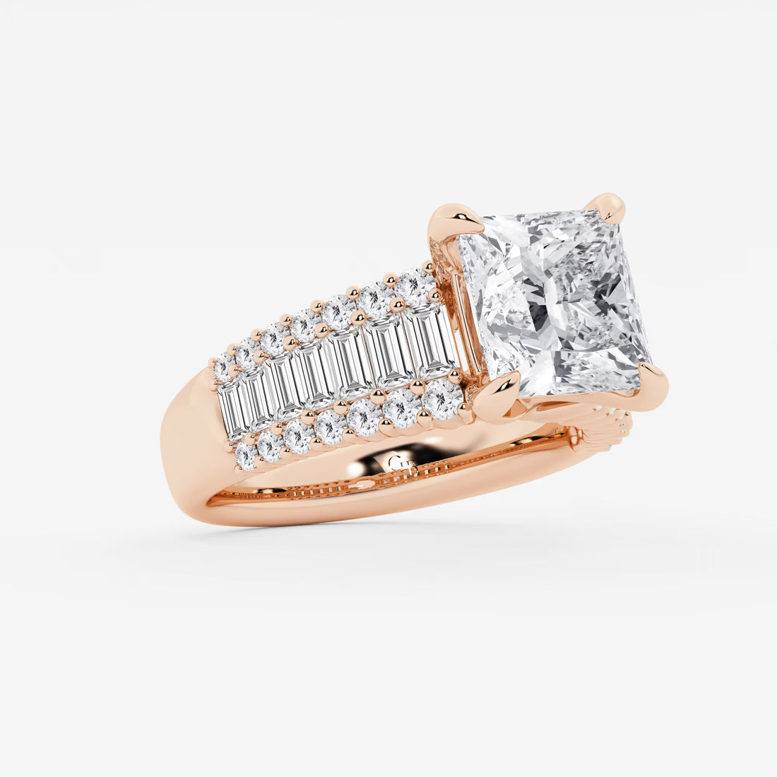 Princess Cut Lab Diamond Engagement Ring