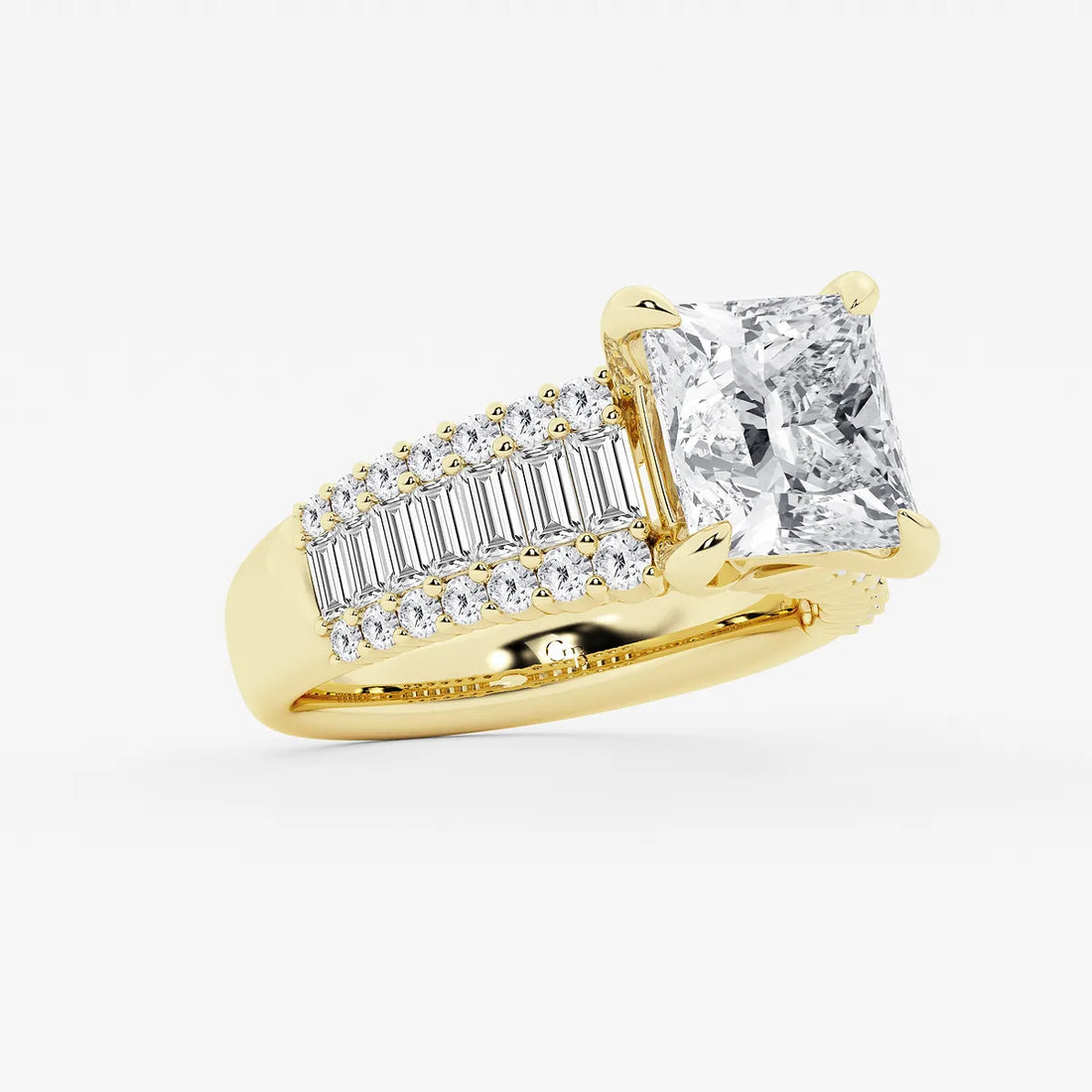 Princess Cut Lab Diamond Engagement Ring