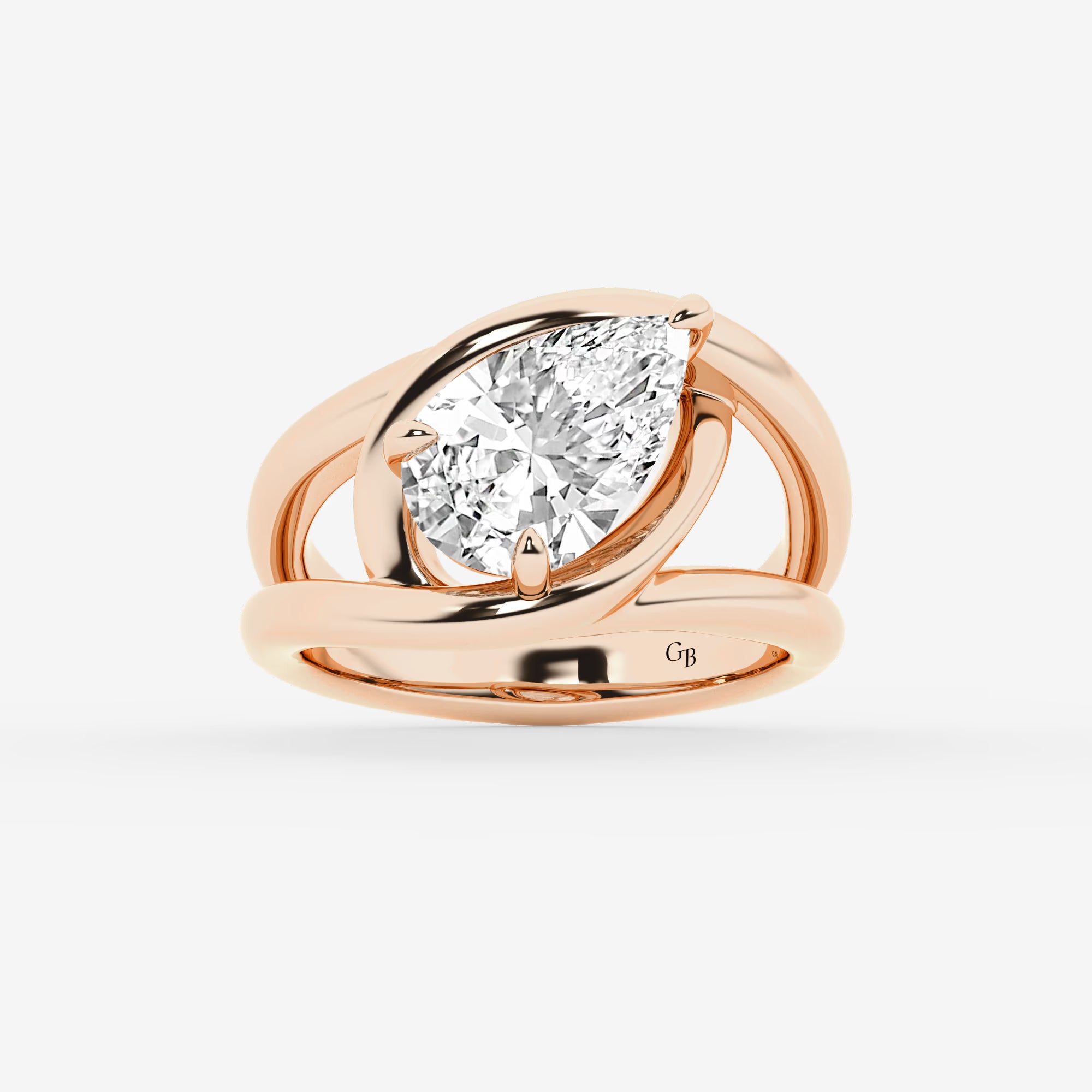 Pear Cut Lab Grown Diamond Engagement Ring