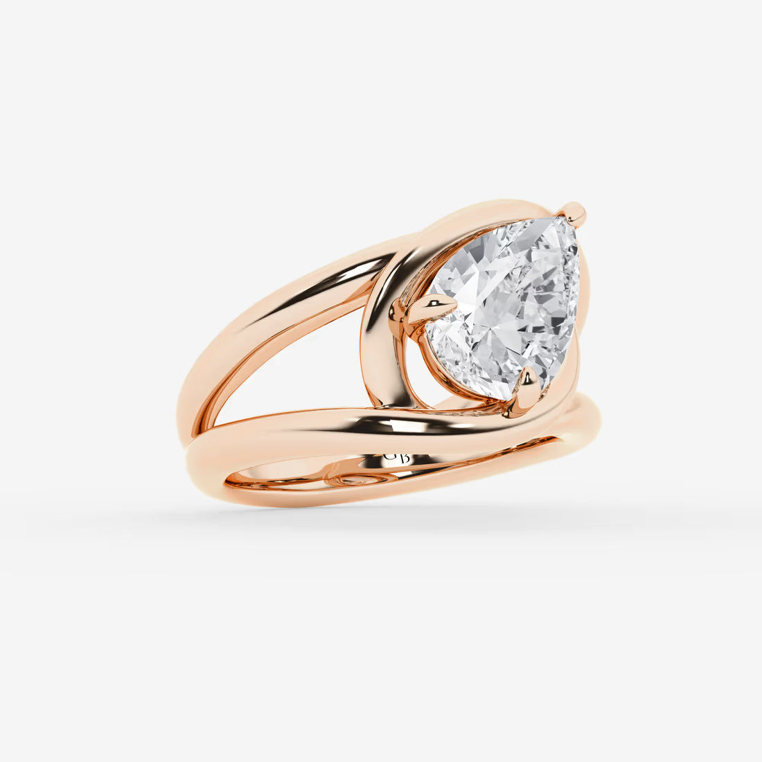 Pear Cut Lab Grown Diamond Engagement Ring
