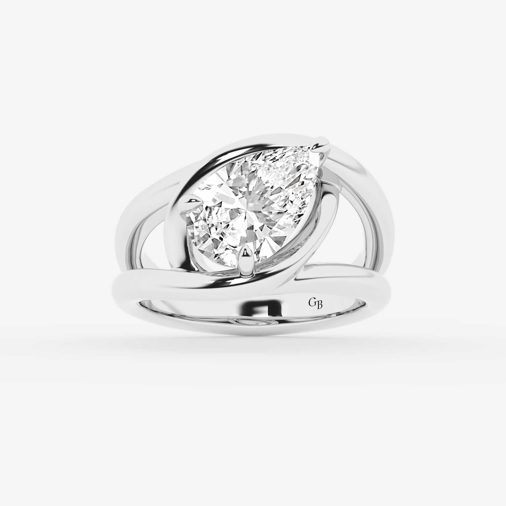 Pear Cut Lab Grown Diamond Engagement Ring