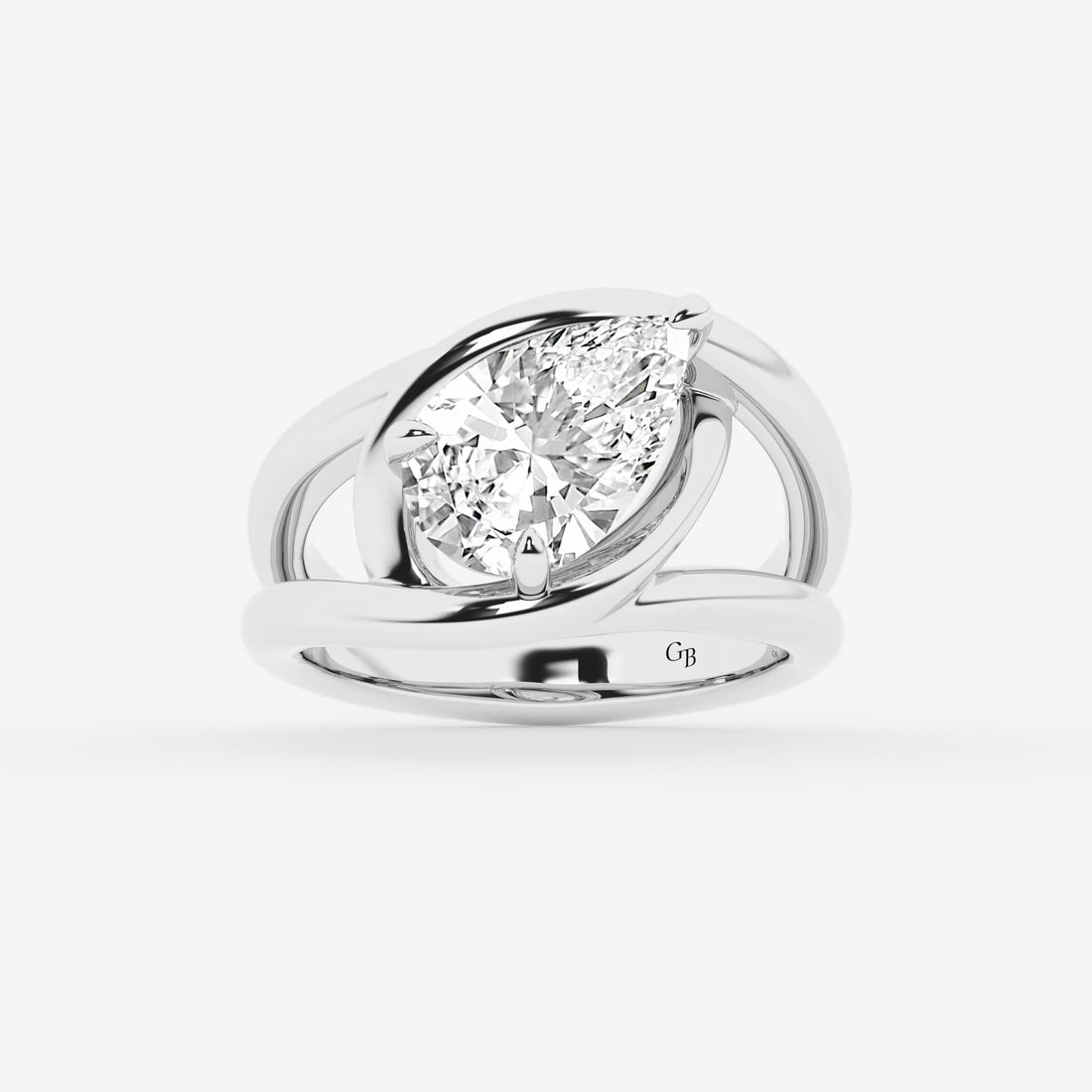 Pear Cut Lab Grown Diamond Engagement Ring