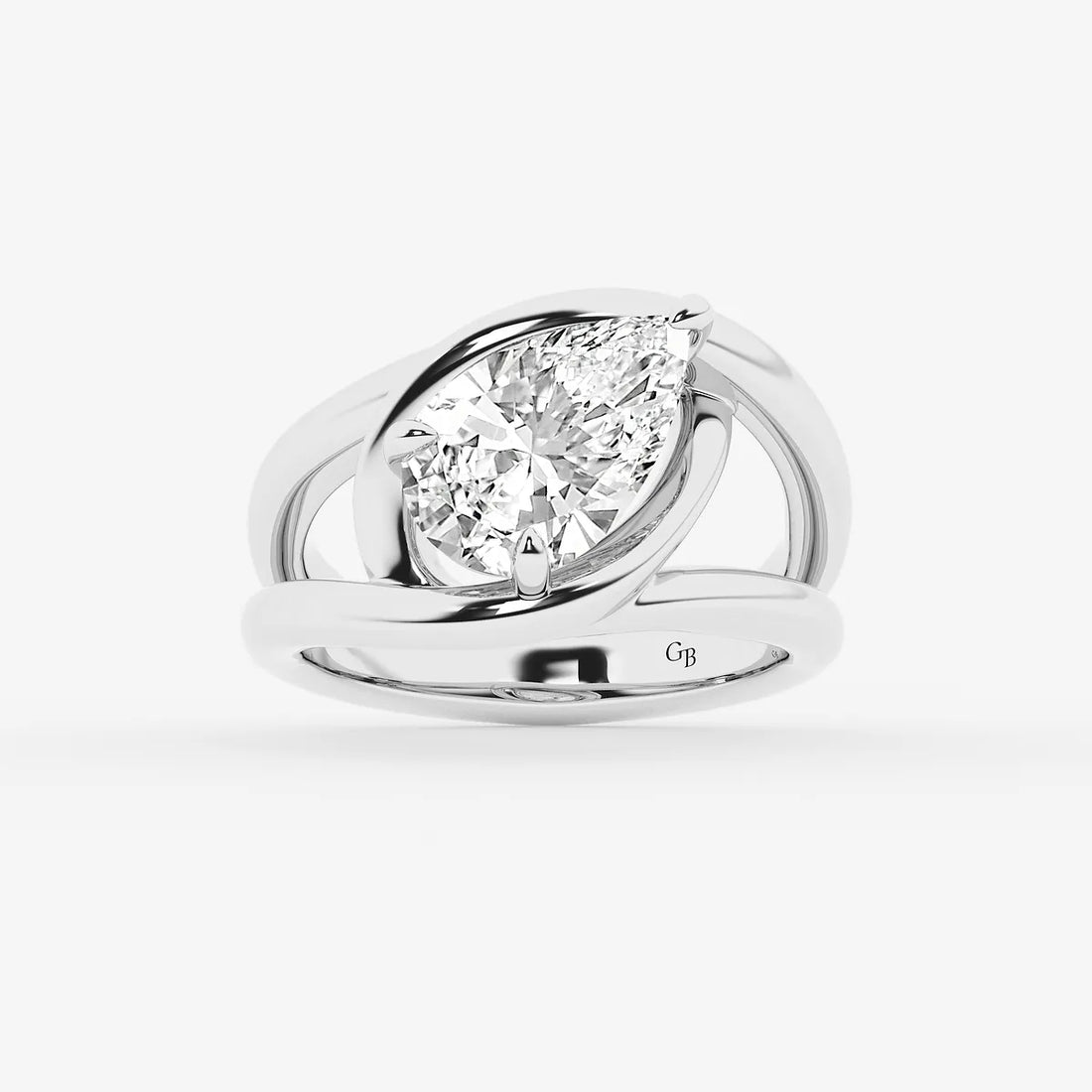 Pear Cut Lab Grown Diamond Engagement Ring