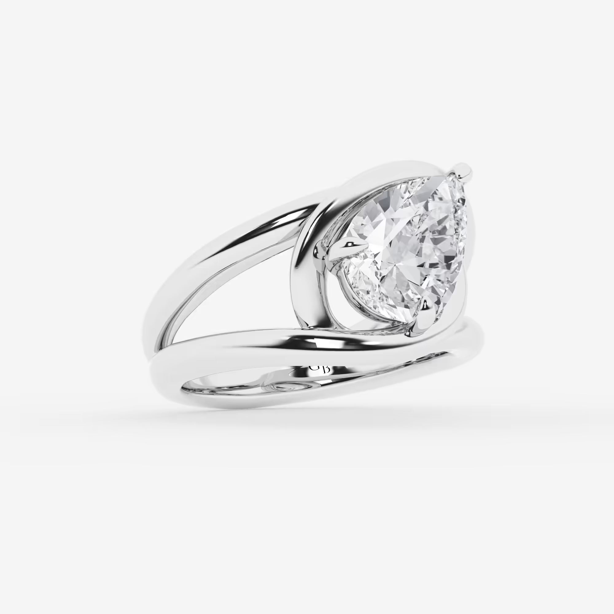 Pear Cut Lab Grown Diamond Engagement Ring