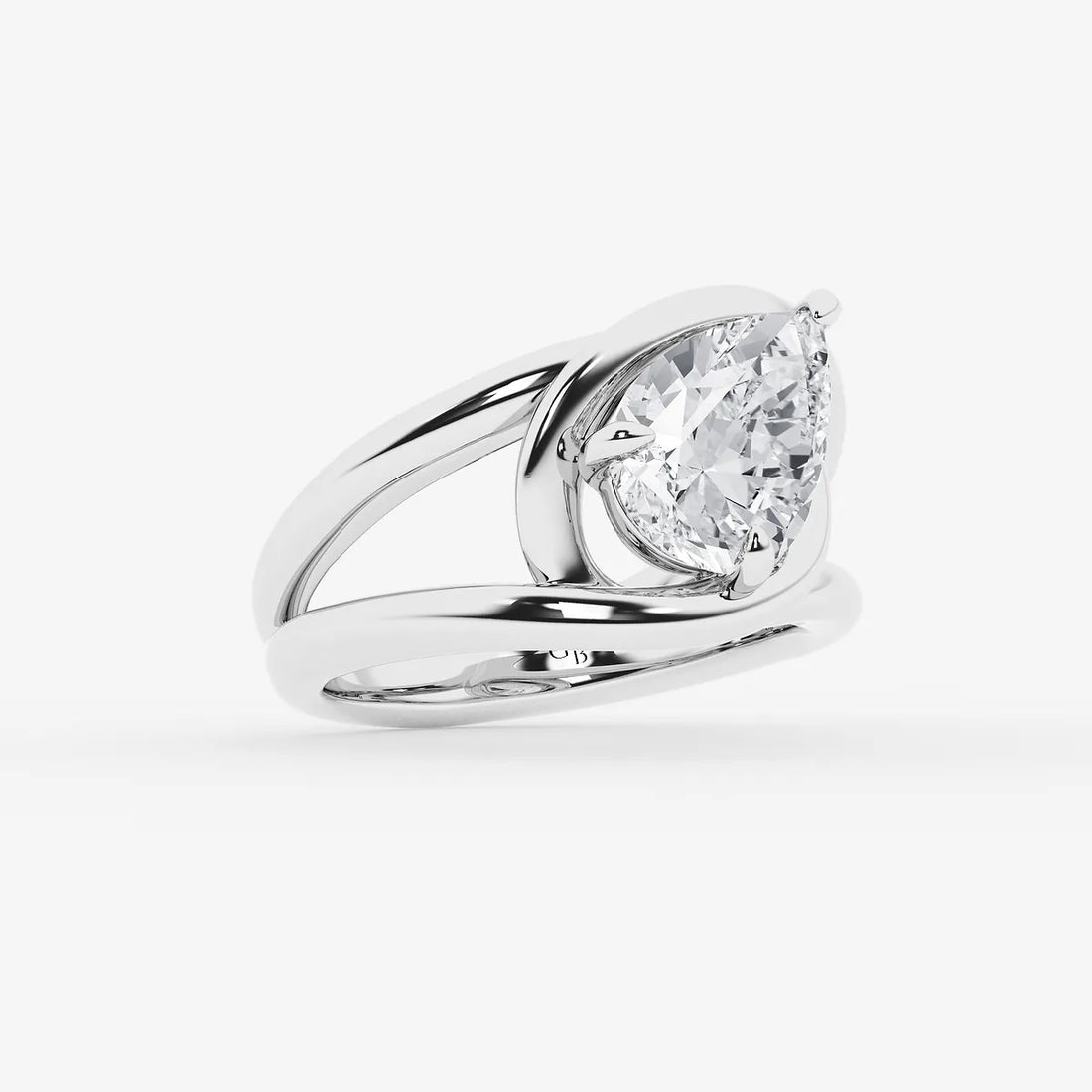 Pear Cut Lab Grown Diamond Engagement Ring