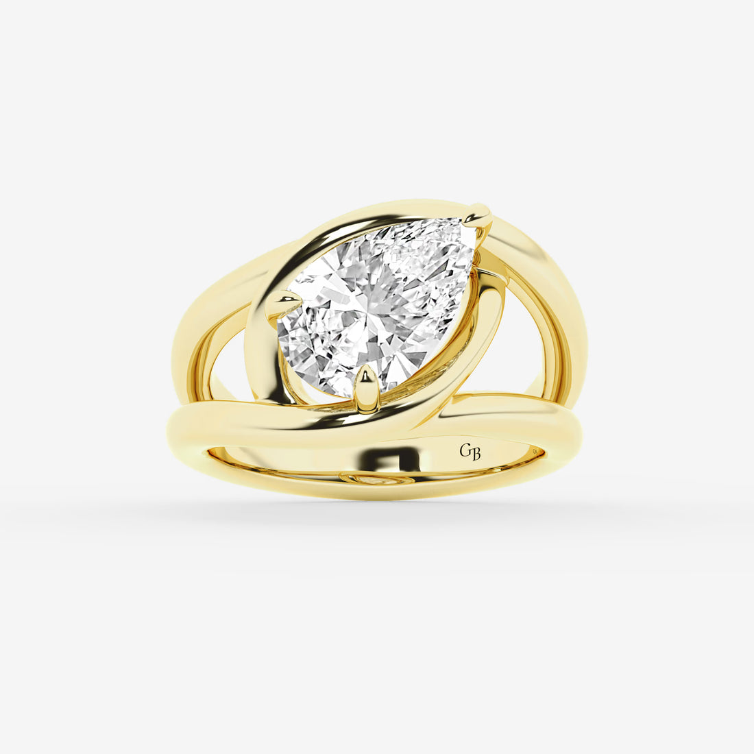 Pear Cut Lab Grown Diamond Engagement Ring