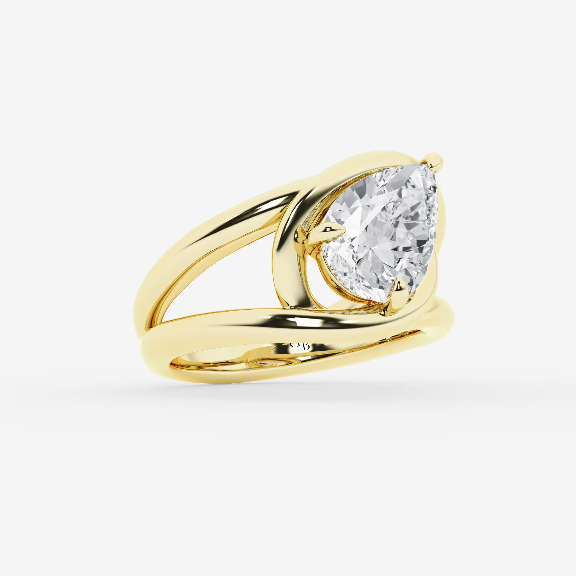 Pear Cut Lab Grown Diamond Engagement Ring