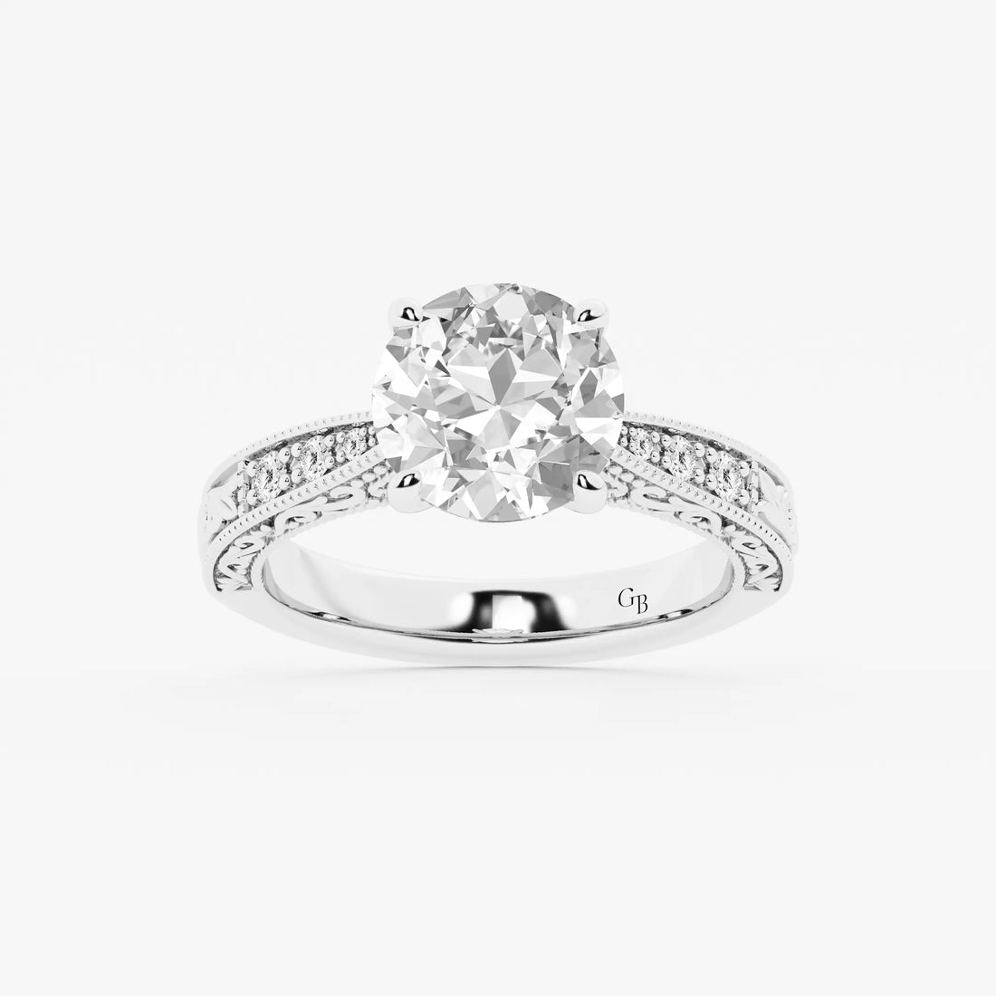 Oval Cut Lab Grown Diamond Vintage Filigree Engagement Ring