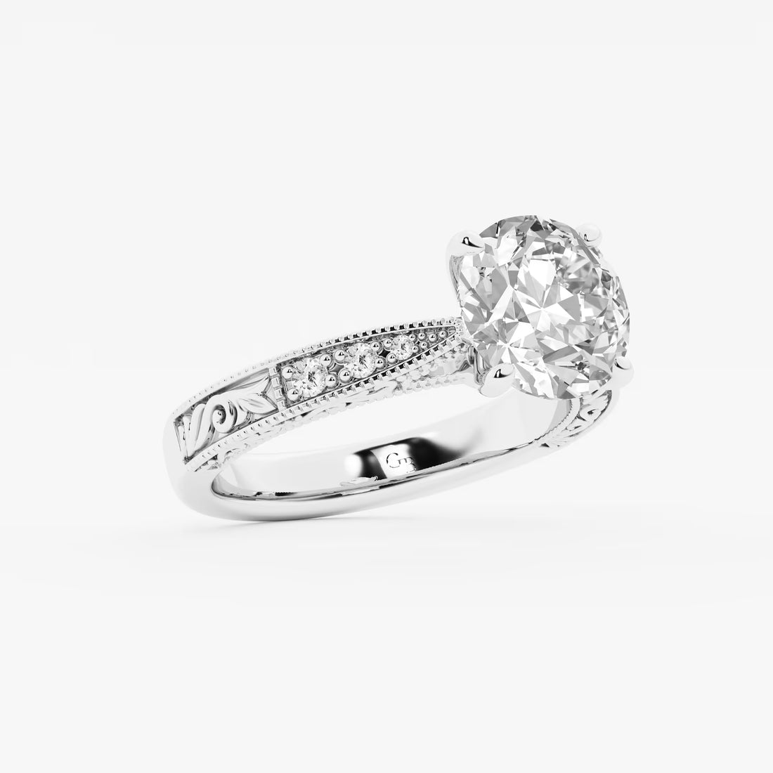 Oval Cut Lab Grown Diamond Vintage Filigree Engagement Ring