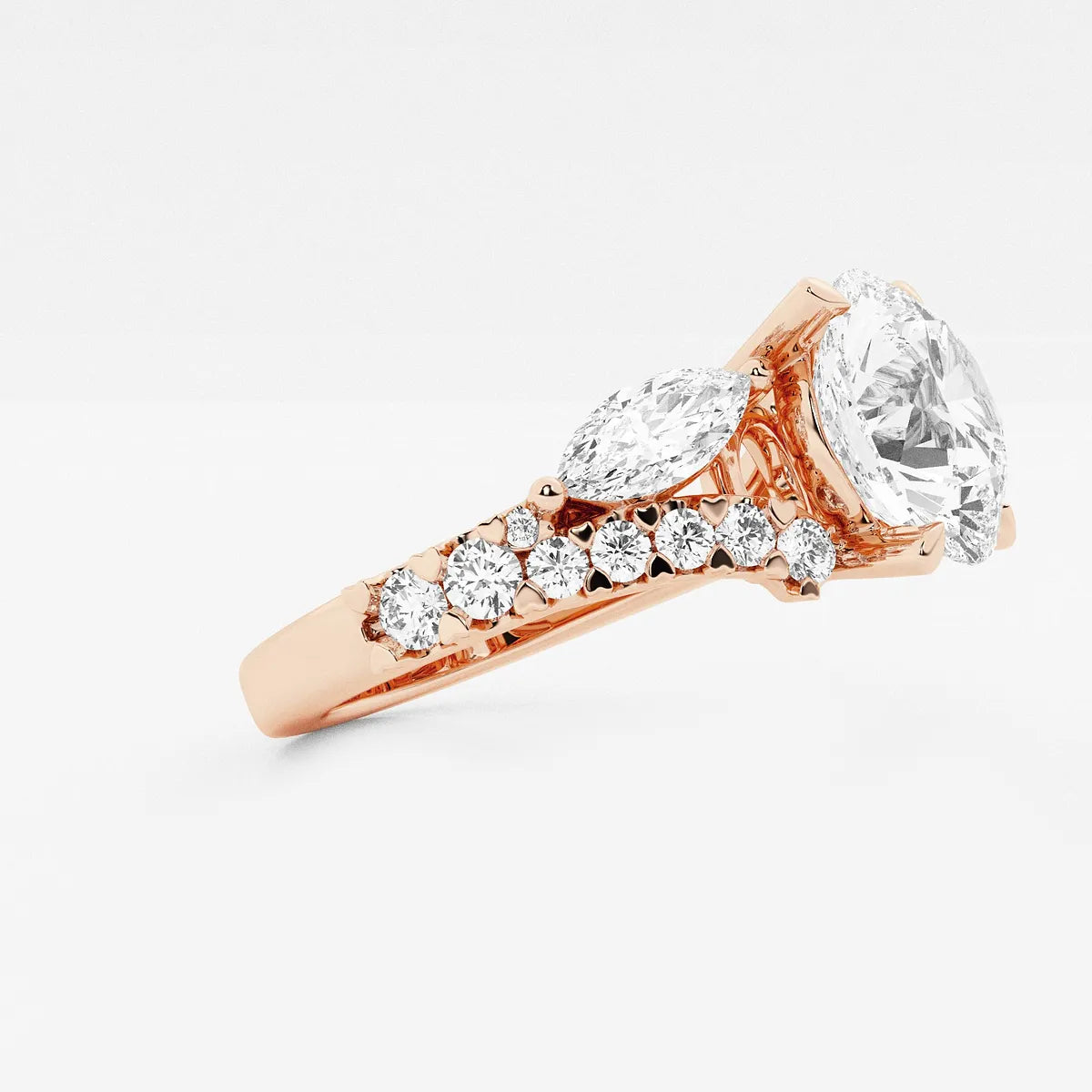 Round Cut Lab Grown Diamond Engagement Ring