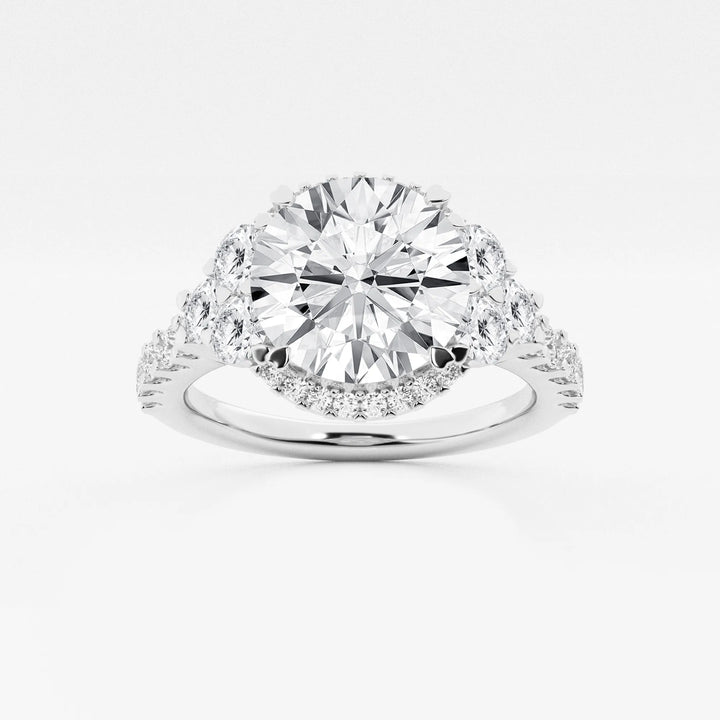 Round Cut Lab Grown Diamond Halo Engagement Ring