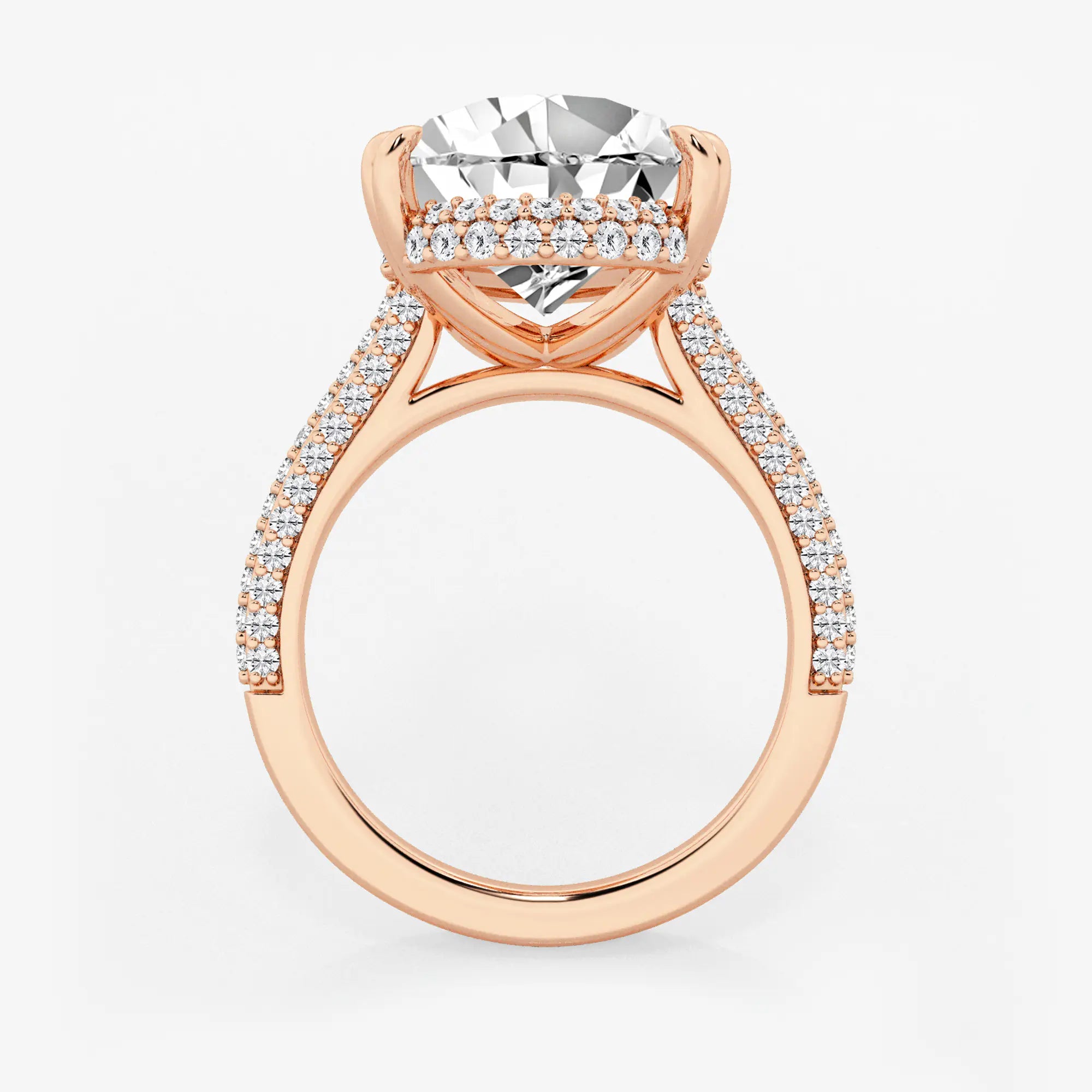 Pear Cut Lab Grown Diamond Engagement Ring, Large Pear Shape Diamond Ring