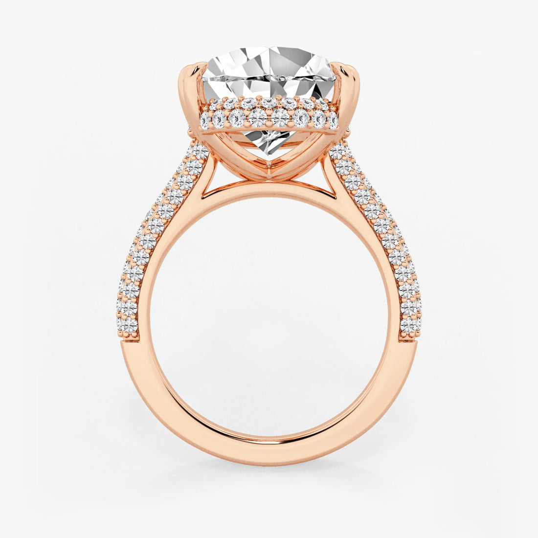 Pear Cut Lab Grown Diamond Engagement Ring, Large Pear Shape Diamond Ring