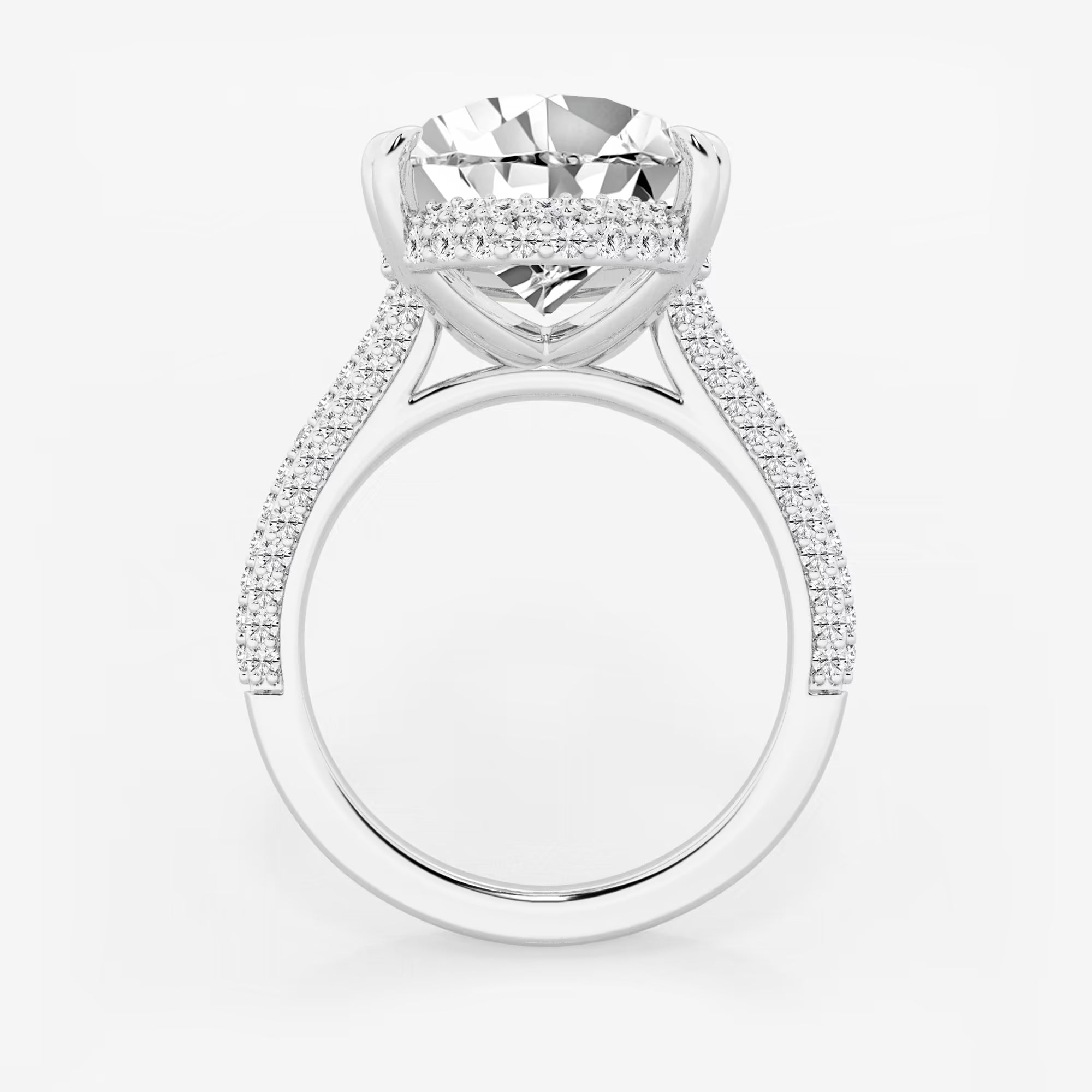 Pear Cut Lab Grown Diamond Engagement Ring, Large Pear Shape Diamond Ring
