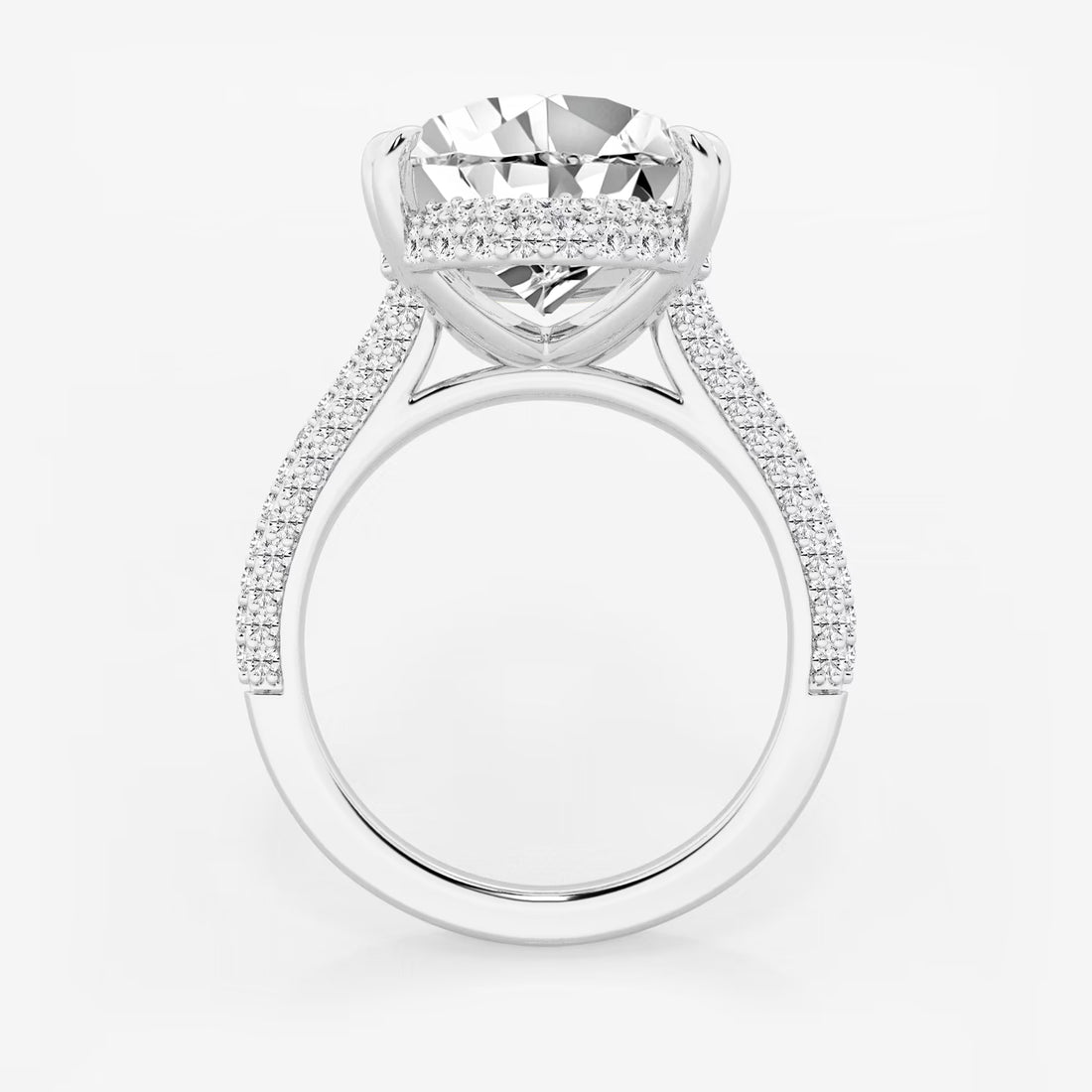 Pear Cut Lab Grown Diamond Engagement Ring, Large Pear Shape Diamond Ring