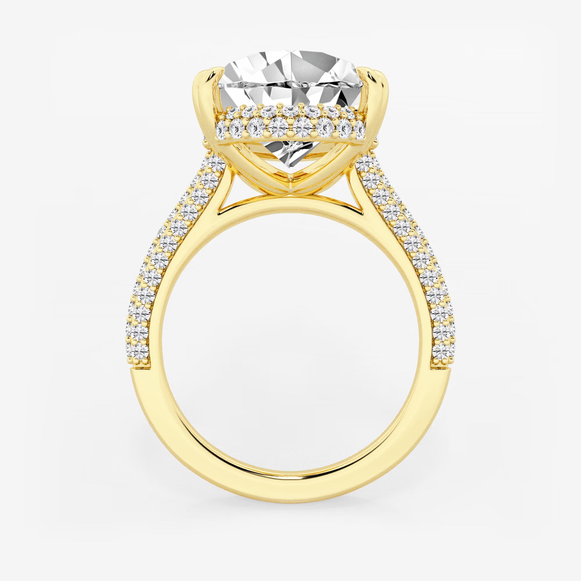 Pear Cut Lab Grown Diamond Engagement Ring, Large Pear Shape Diamond Ring