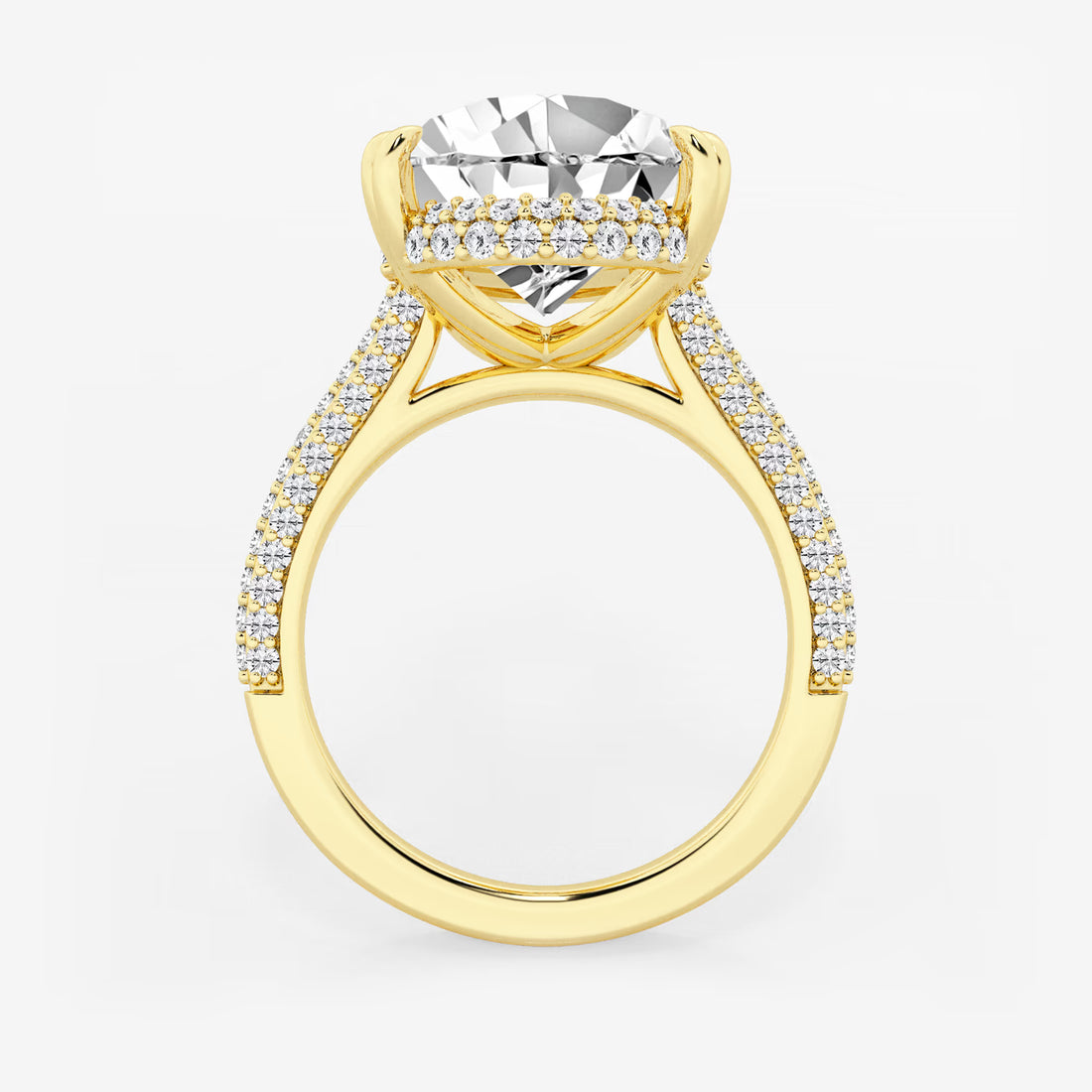 Pear Cut Lab Grown Diamond Engagement Ring, Large Pear Shape Diamond Ring