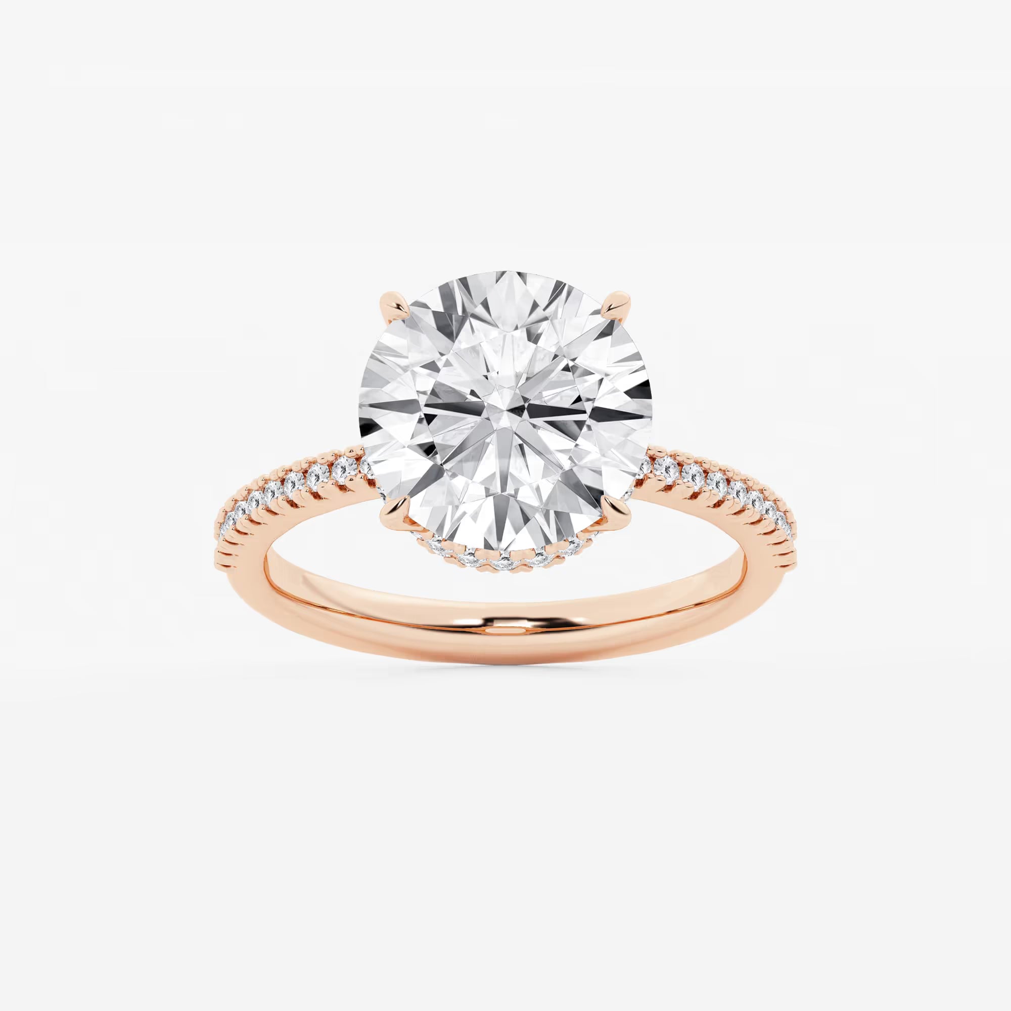 Round Cut Lab Grown Diamond Engagement Ring