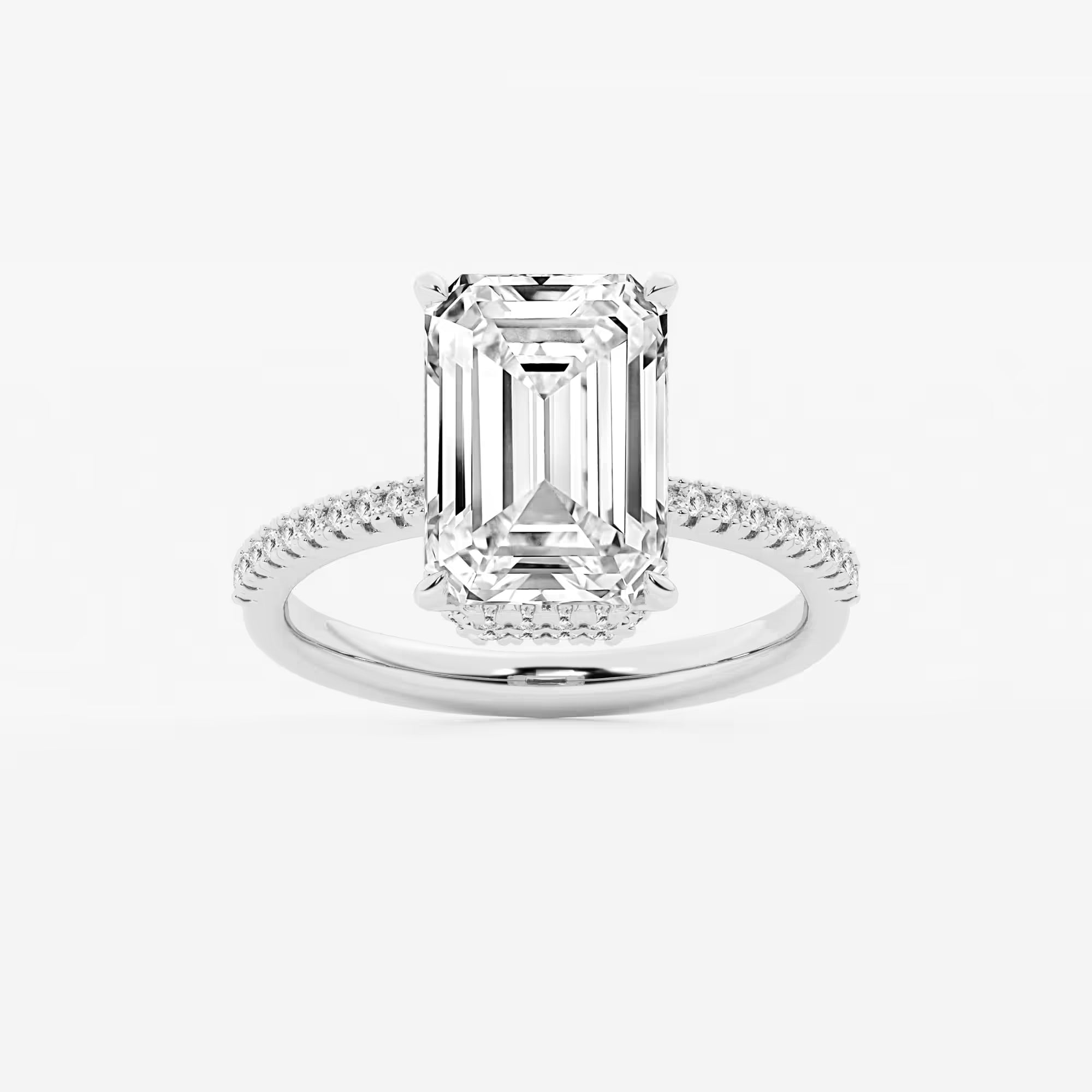 Emerald Cut Lab Diamond Engagement Ring