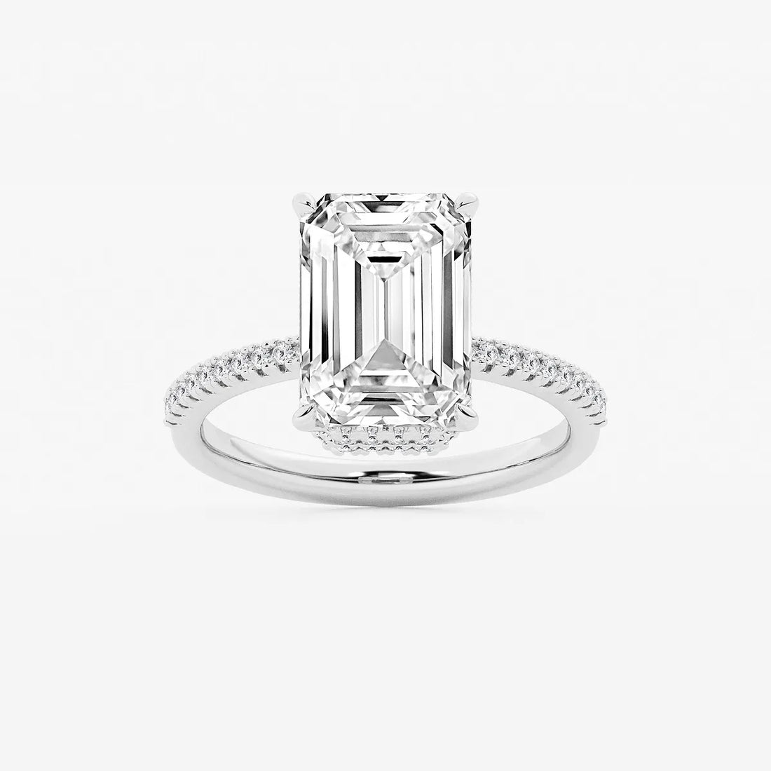 Emerald Cut Lab Diamond Engagement Ring