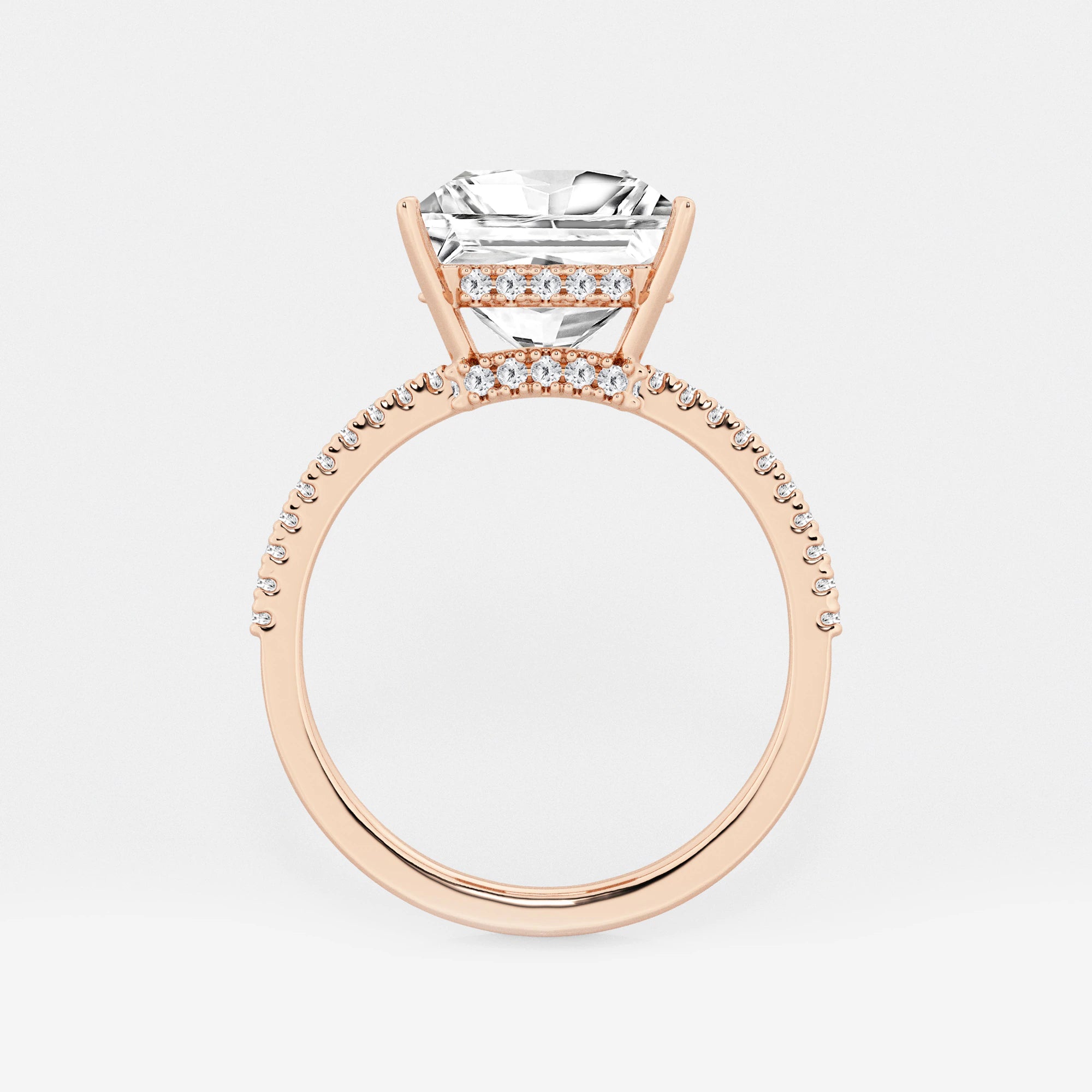 Princess Cut Diamond Engagement Ring with Pave