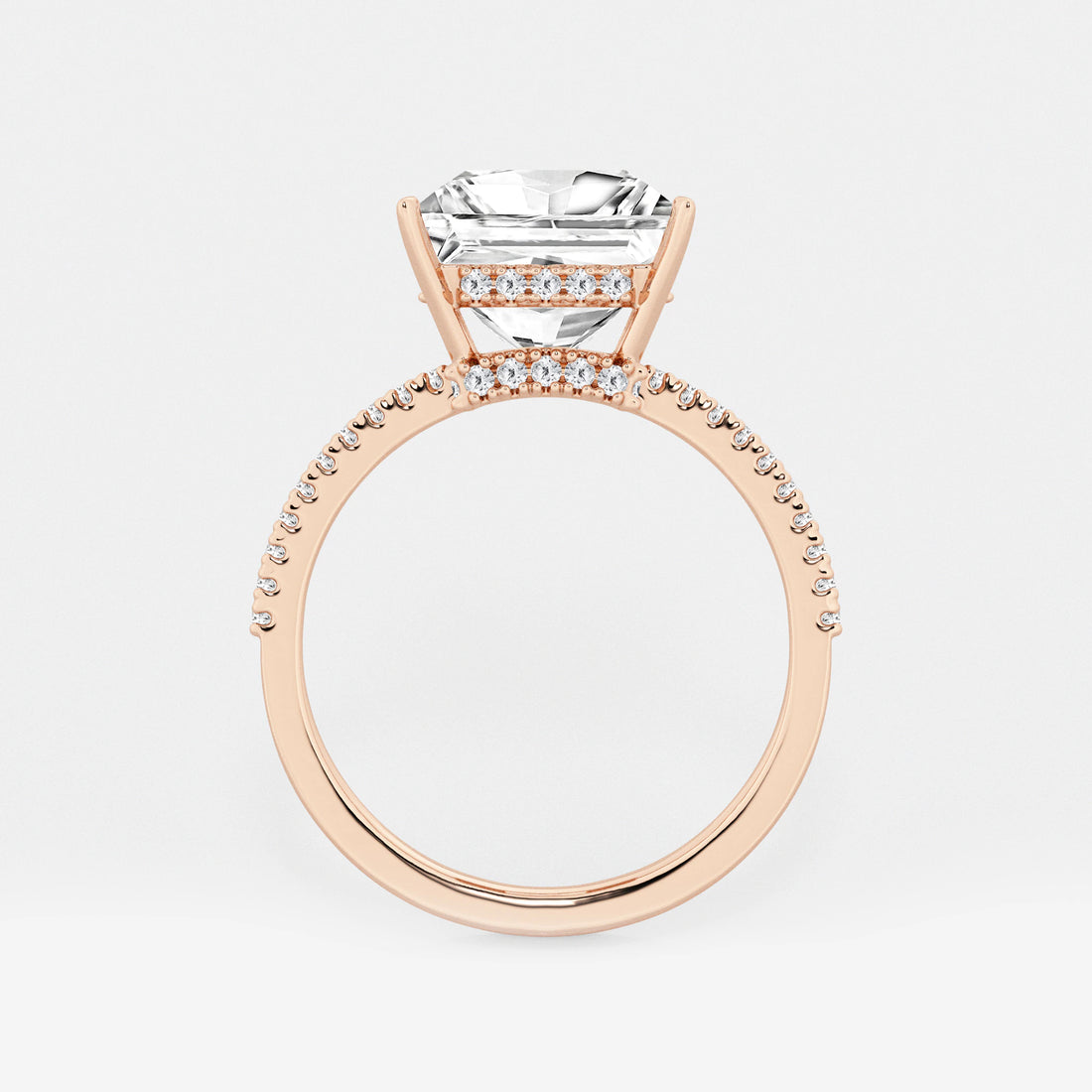 Princess Cut Diamond Engagement Ring with Pave