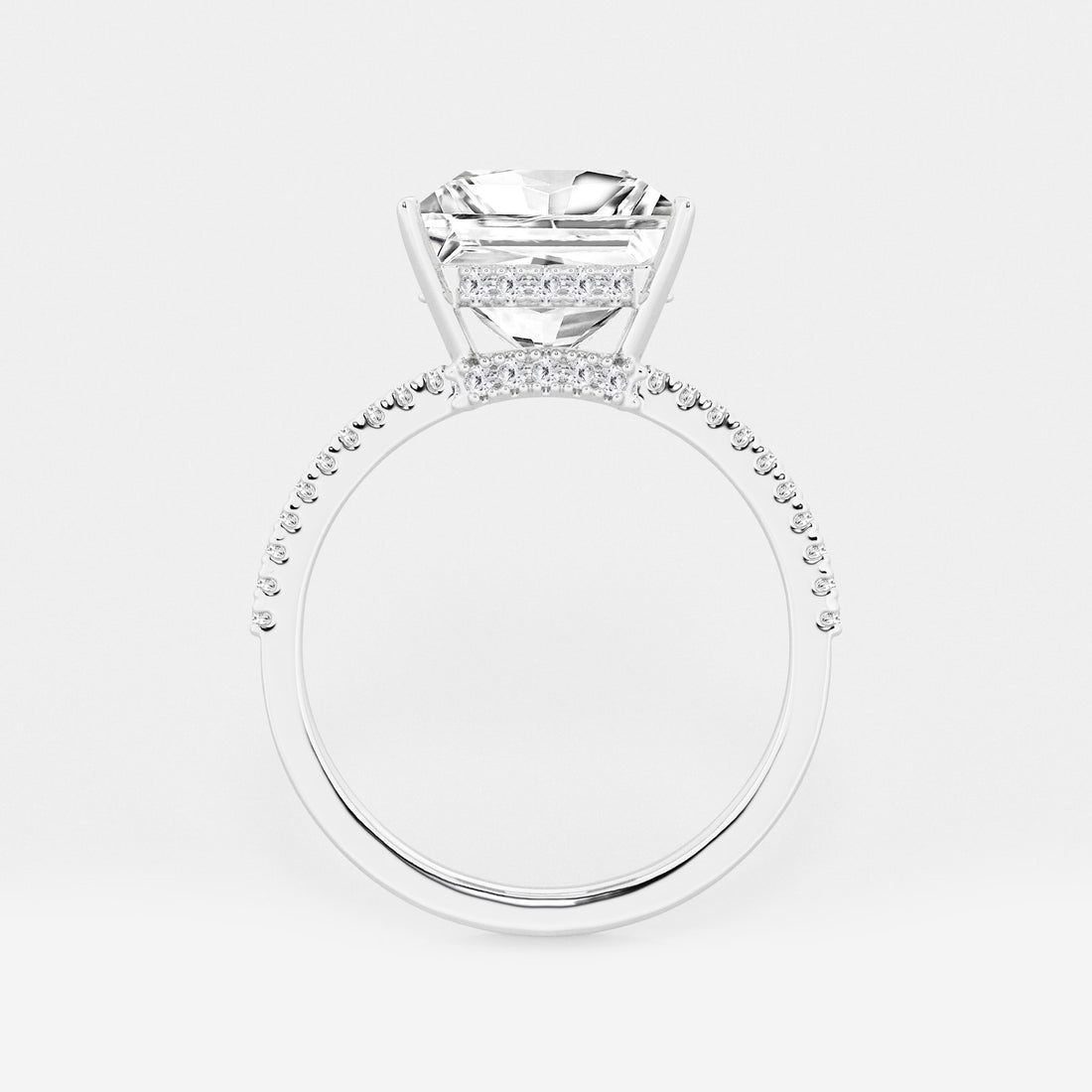 Princess Cut Diamond Engagement Ring with Pave