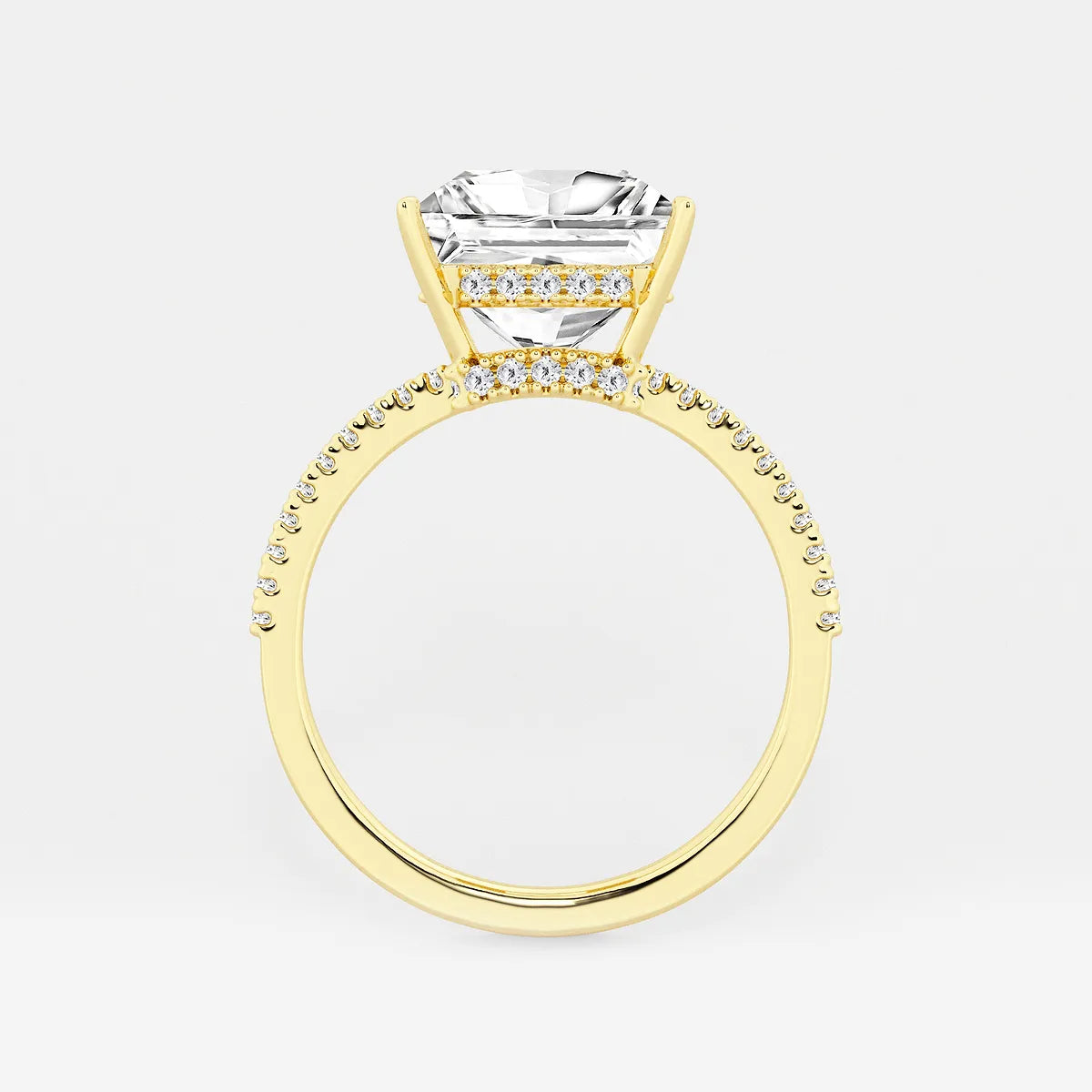 Princess Cut Diamond Engagement Ring with Pave