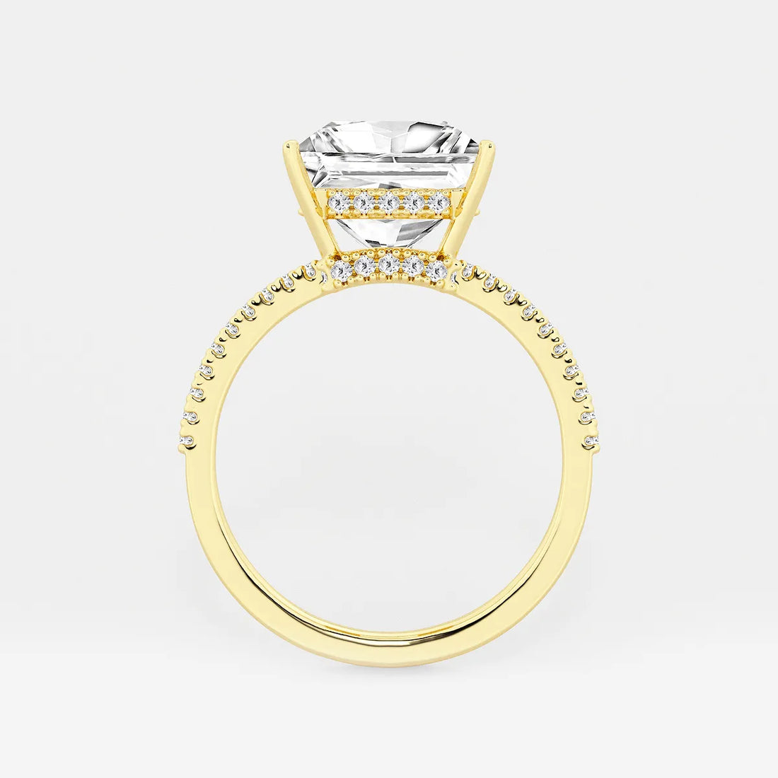 Princess Cut Diamond Engagement Ring with Pave