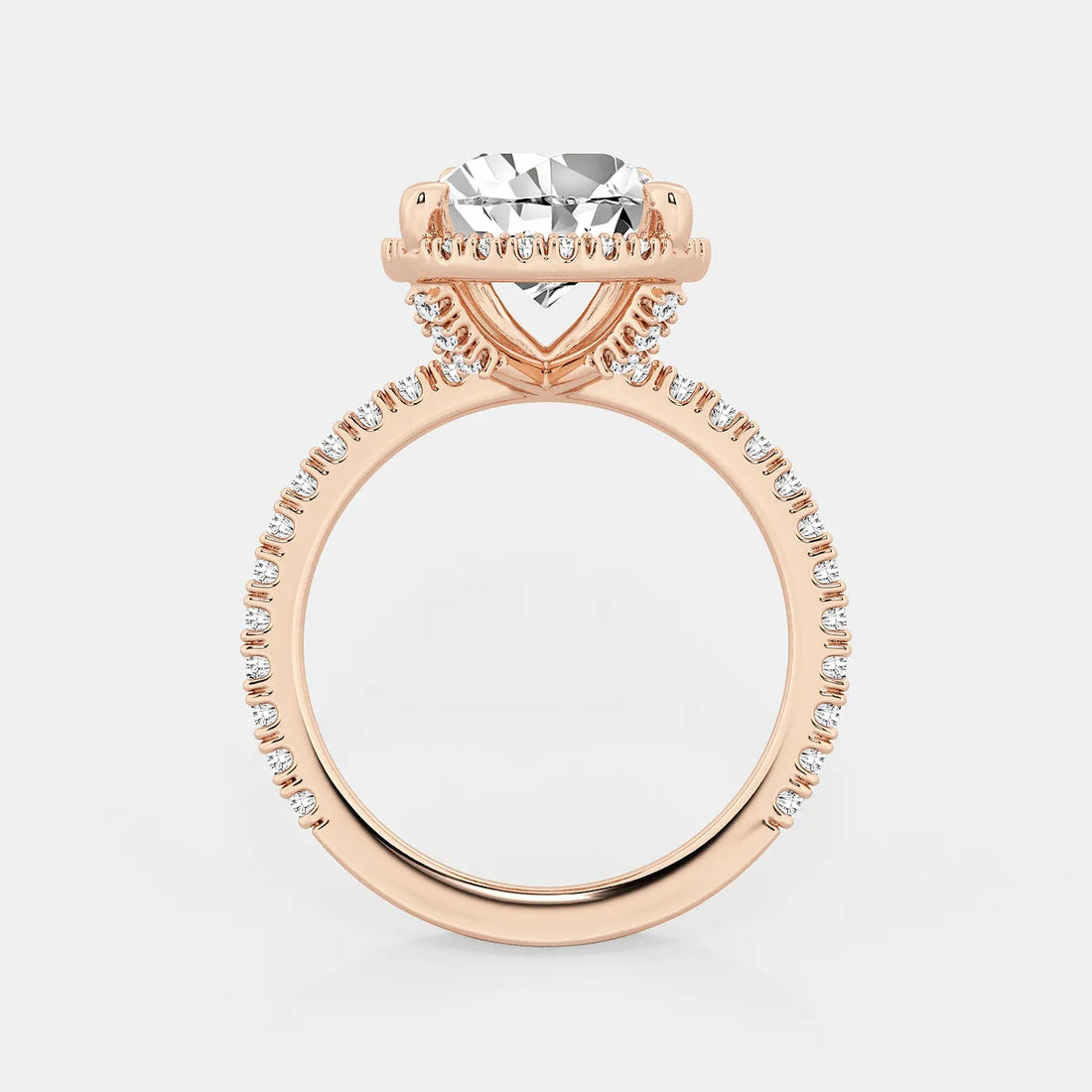 Pear Cut Lab Grown Diamond Engagement Ring, Large Pear Shape Diamond Halo Ring