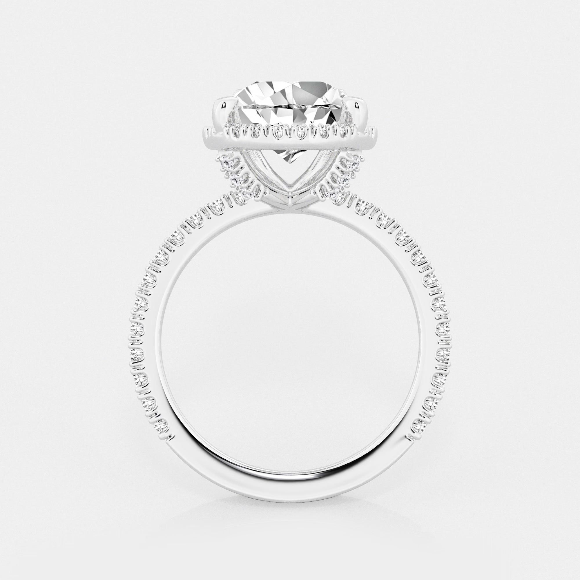 Pear Cut Lab Grown Diamond Engagement Ring, Large Pear Shape Diamond Halo Ring