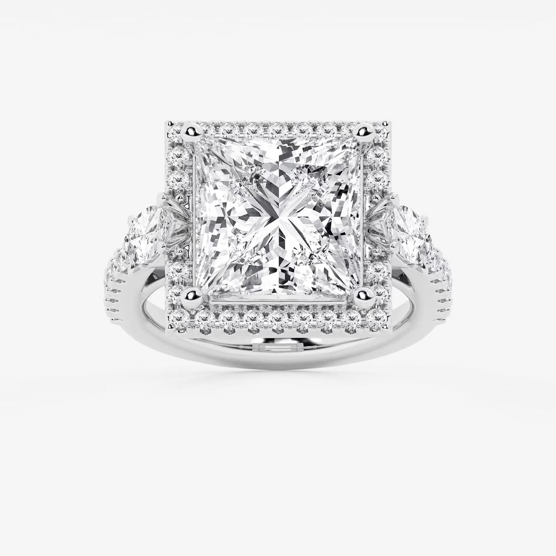 Princess Cut Lab Diamond Halo Ring