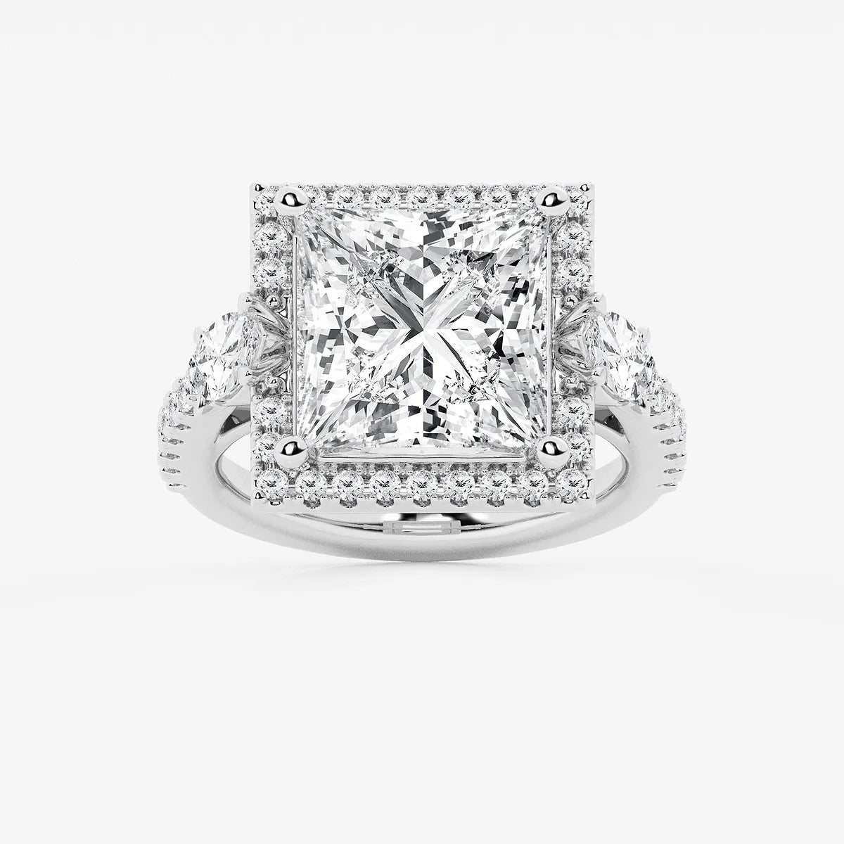Princess Cut Lab Diamond Halo Ring