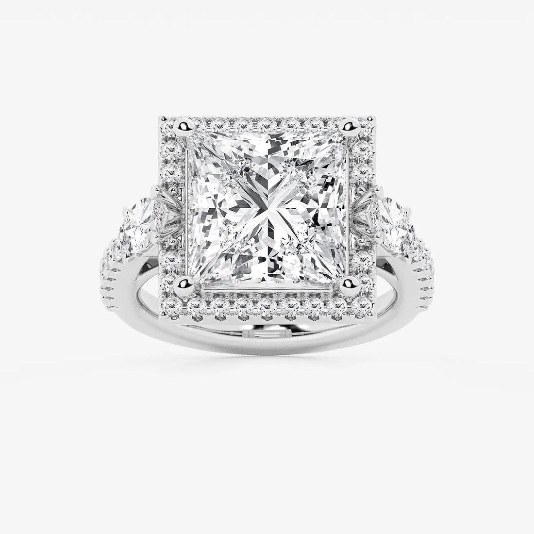 Princess Cut Lab Diamond Halo Ring