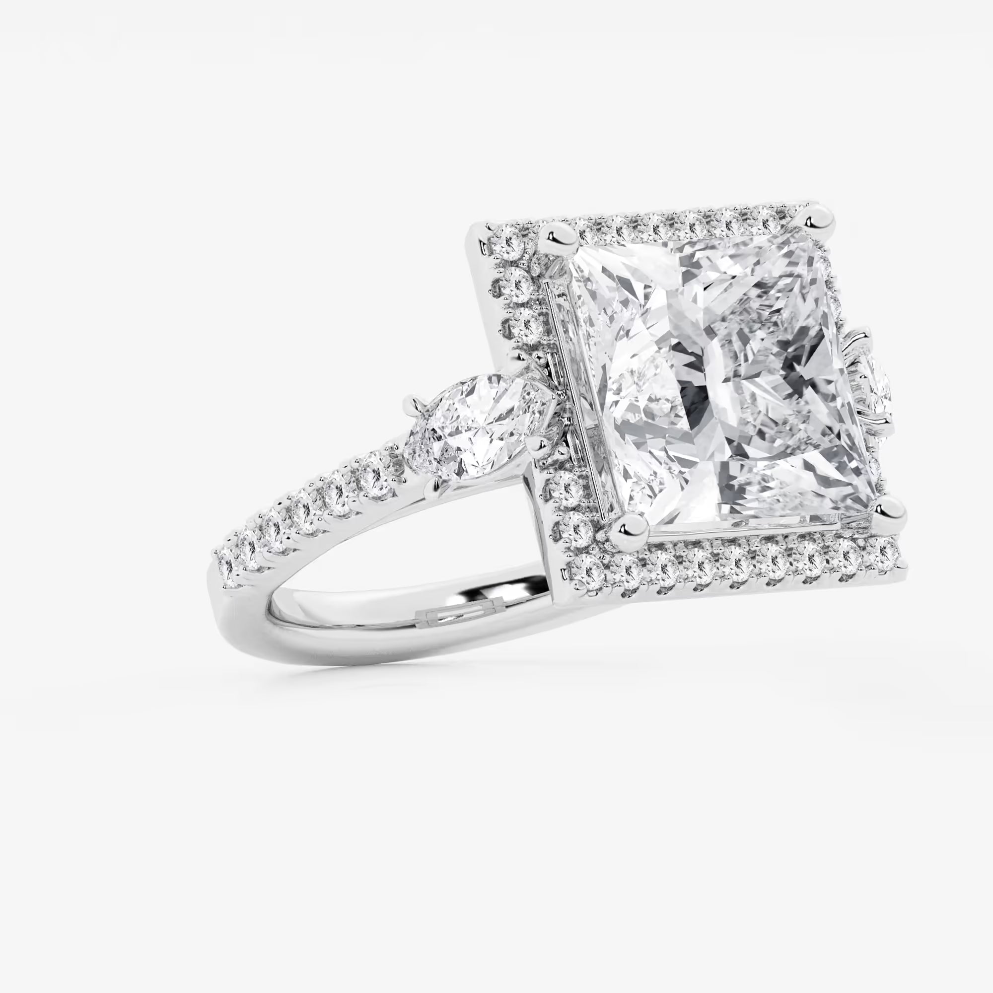 Princess Cut Lab Diamond Halo Ring