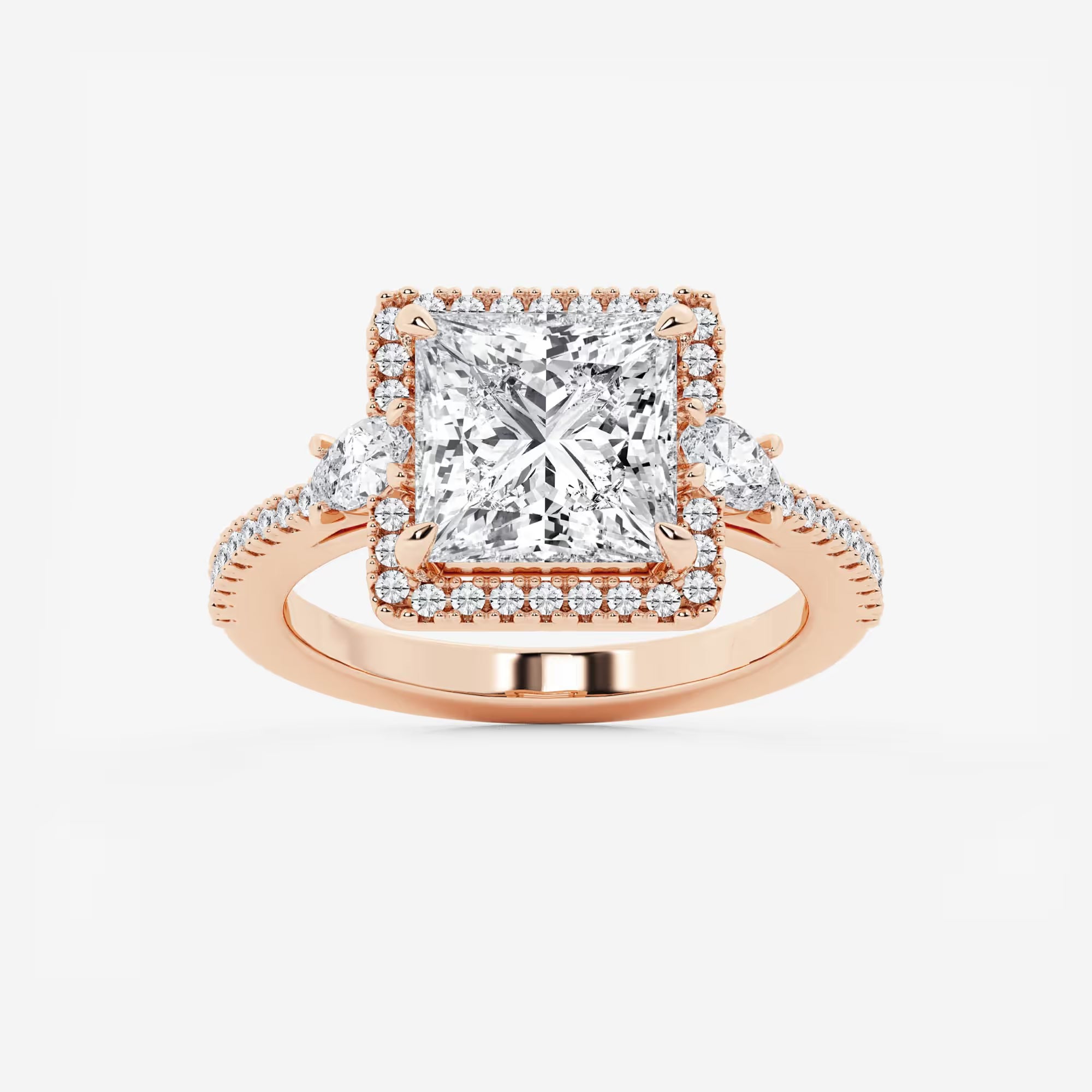 Princess Cut Lab Diamond Halo Ring