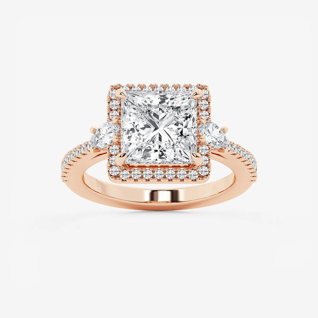 Princess Cut Lab Diamond Halo Ring