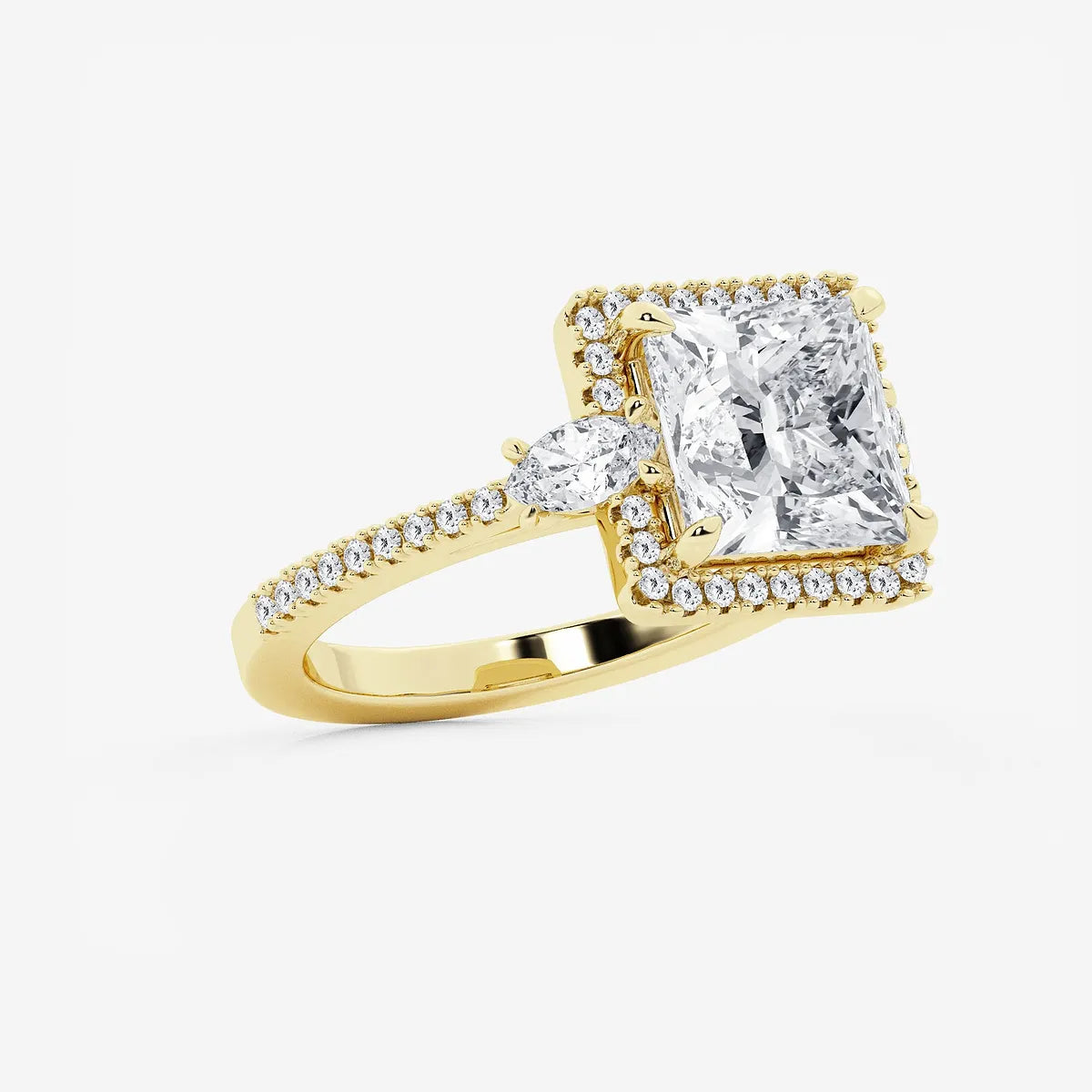 Princess Cut Lab Diamond Halo Ring