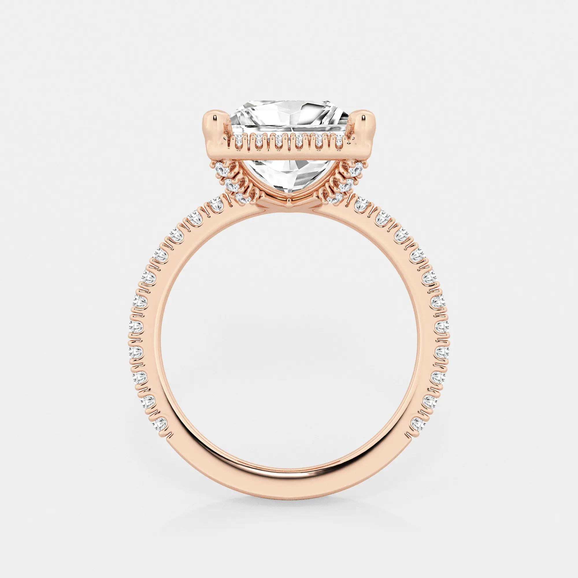 Princess Cut Lab Diamond Halo Engagement Ring