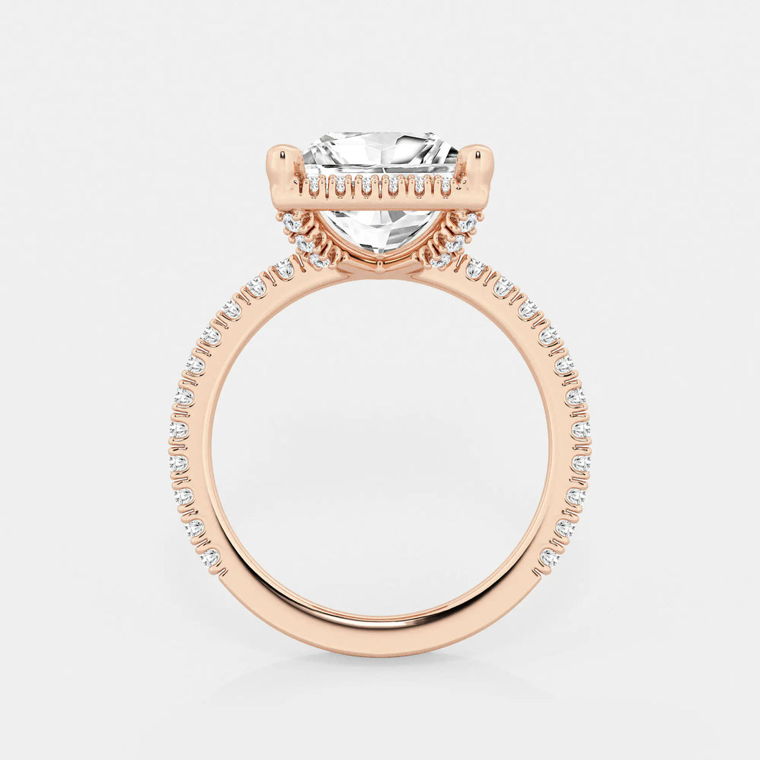 Princess Cut Lab Diamond Halo Engagement Ring