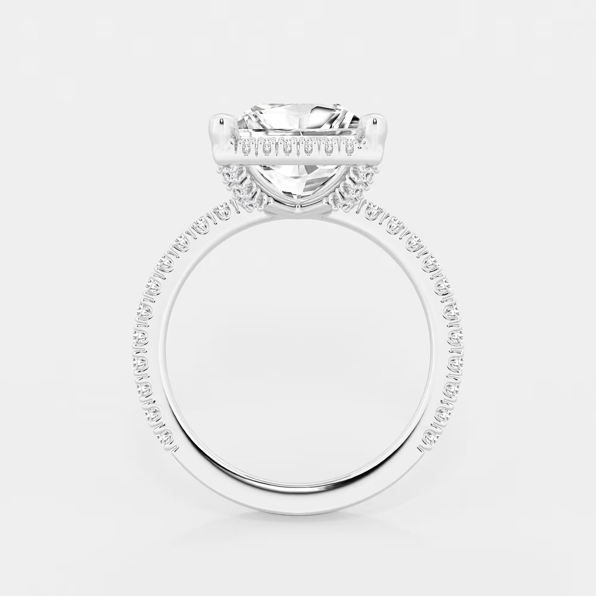 Princess Cut Lab Diamond Halo Engagement Ring