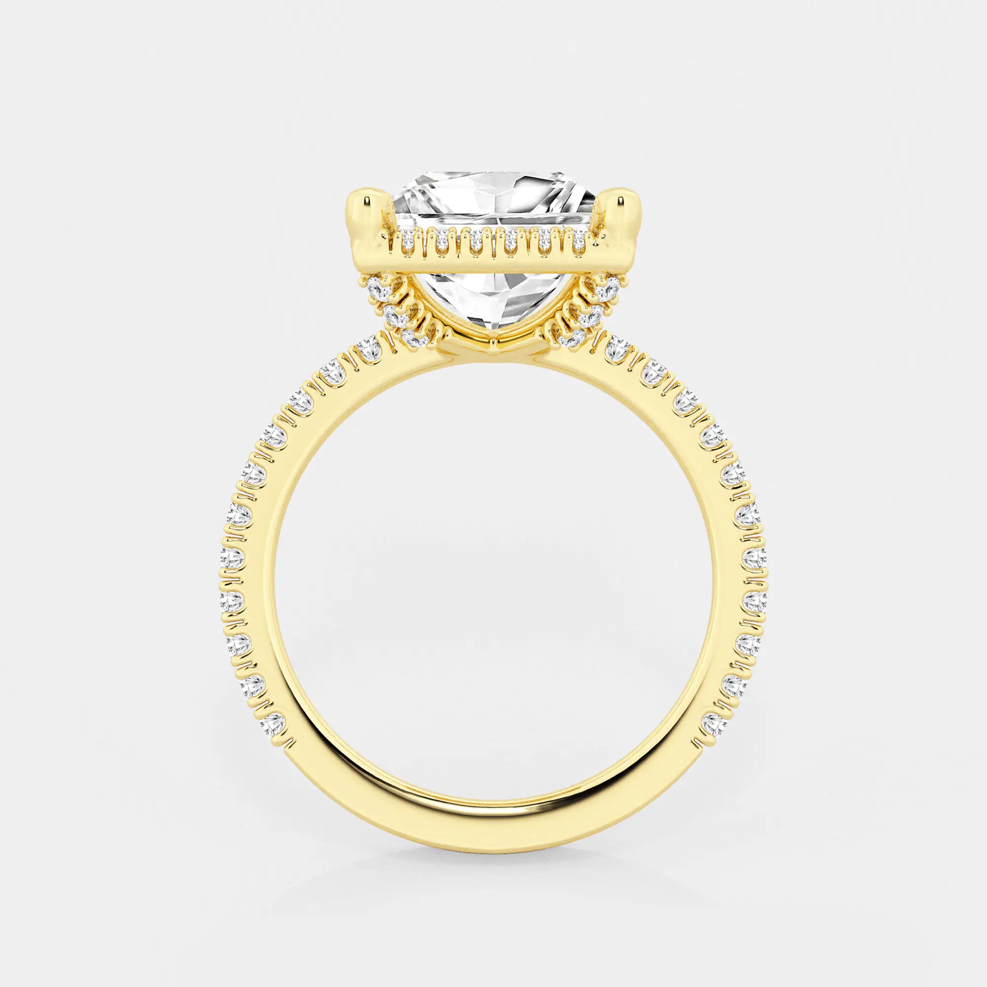 Princess Cut Lab Diamond Halo Engagement Ring