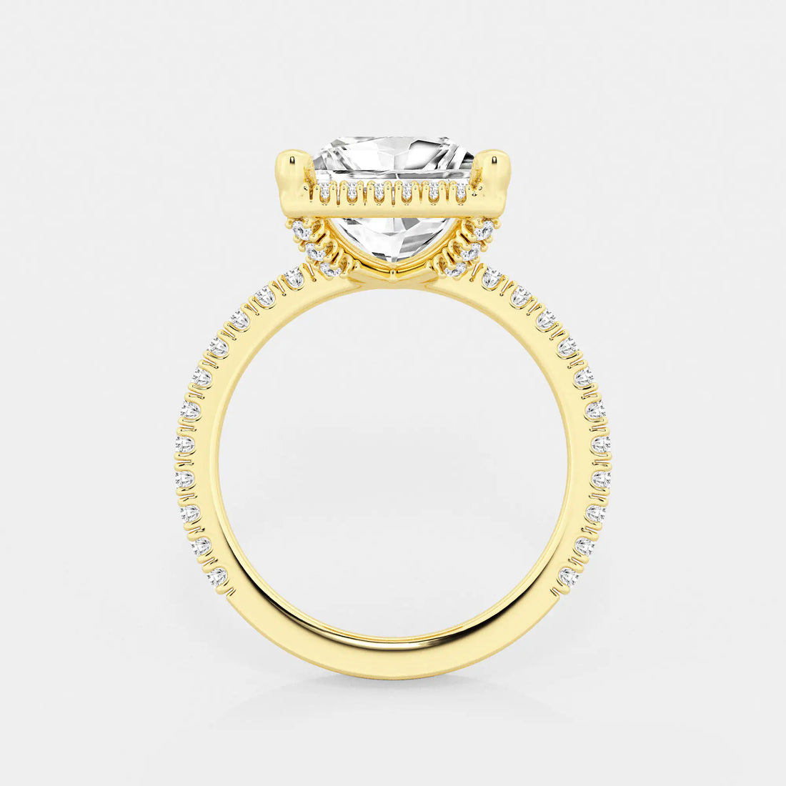 Princess Cut Lab Diamond Halo Engagement Ring