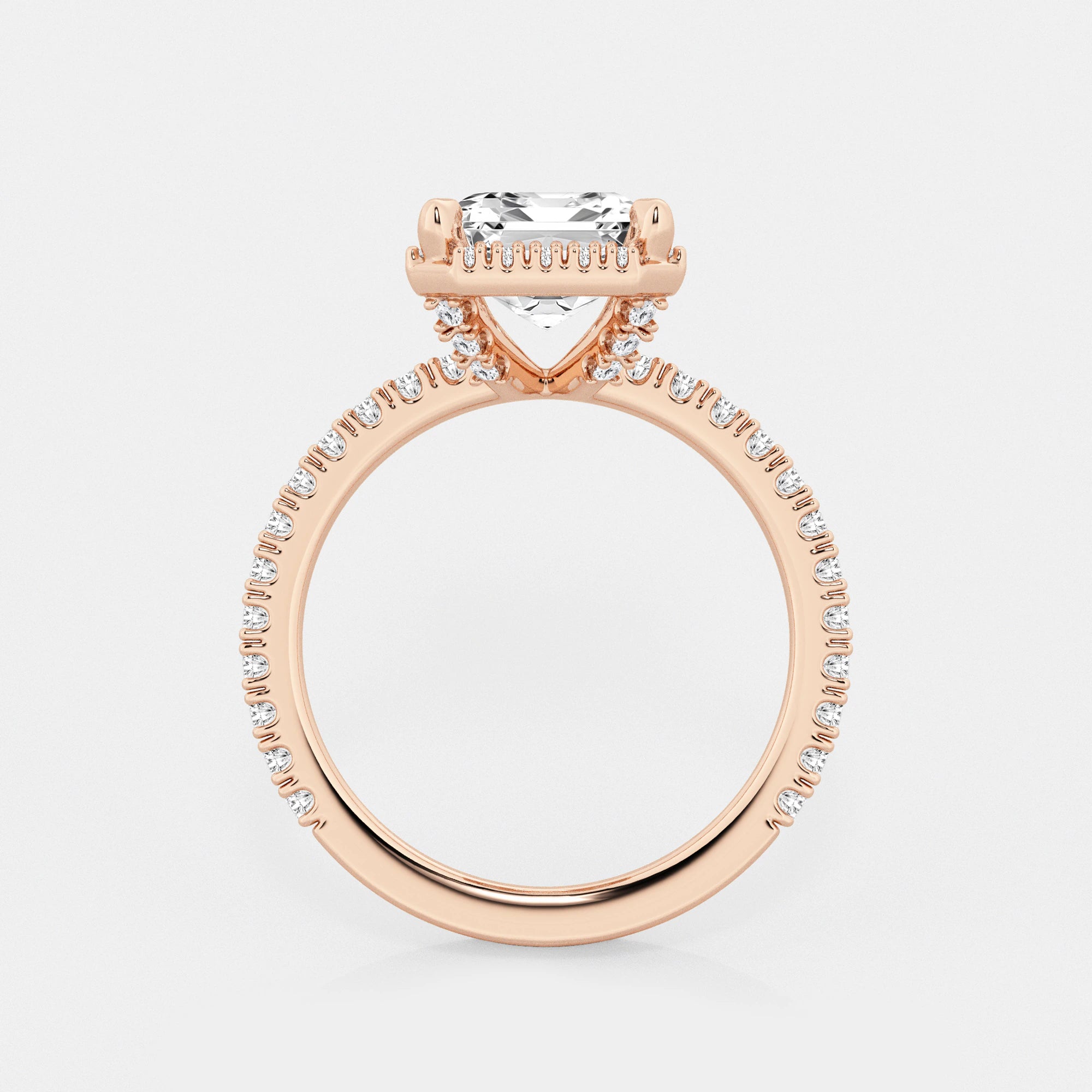 Emerald Cut Lab Diamond Halo Engagement Ring