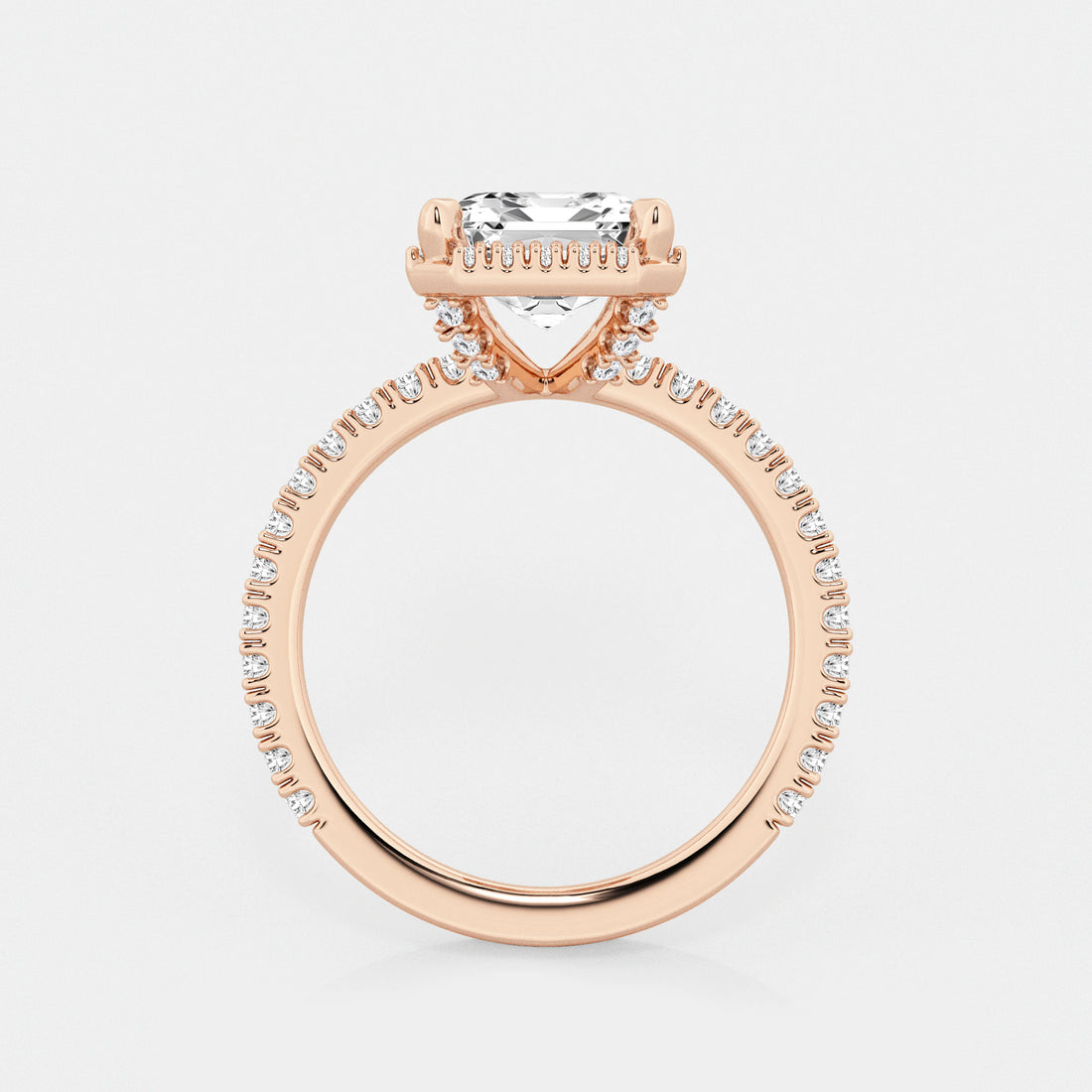 Emerald Cut Lab Diamond Halo Engagement Ring