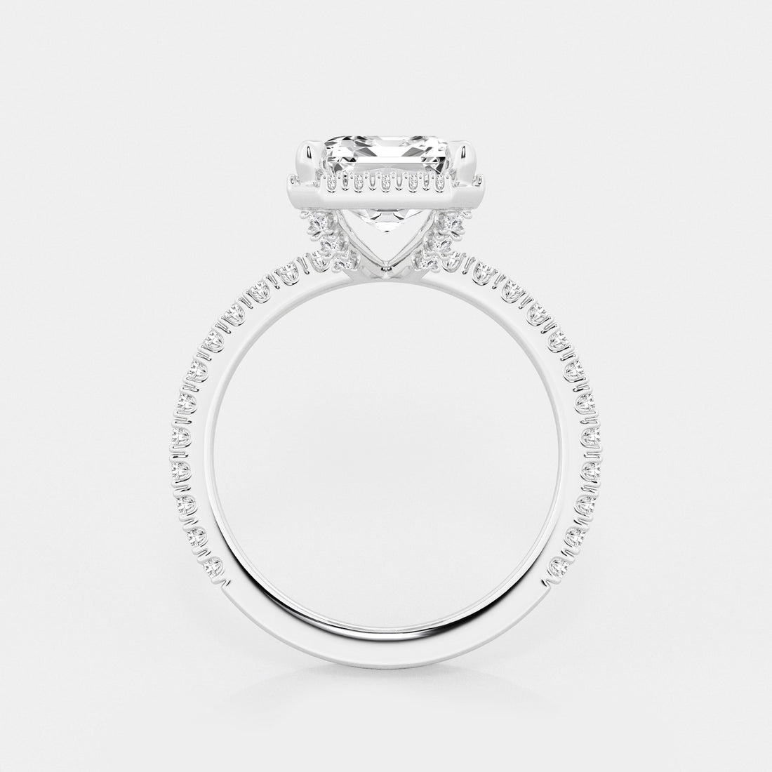 Emerald Cut Lab Diamond Halo Engagement Ring