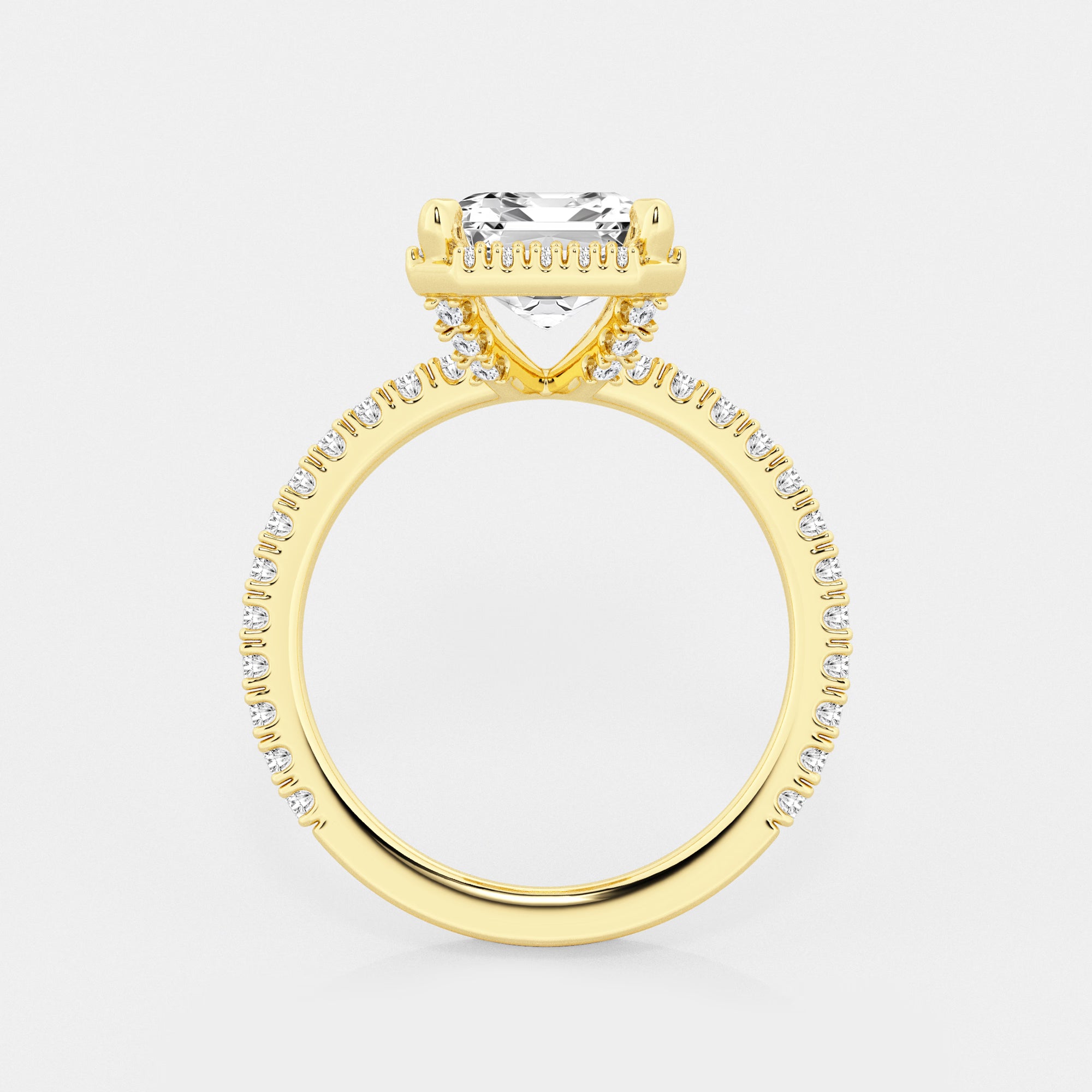 Emerald Cut Lab Diamond Halo Engagement Ring