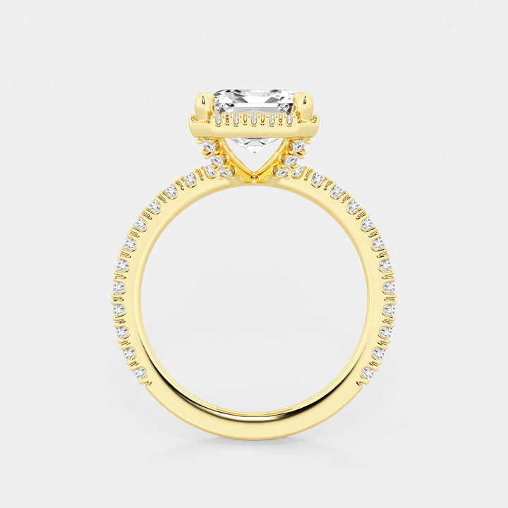Emerald Cut Lab Diamond Halo Engagement Ring