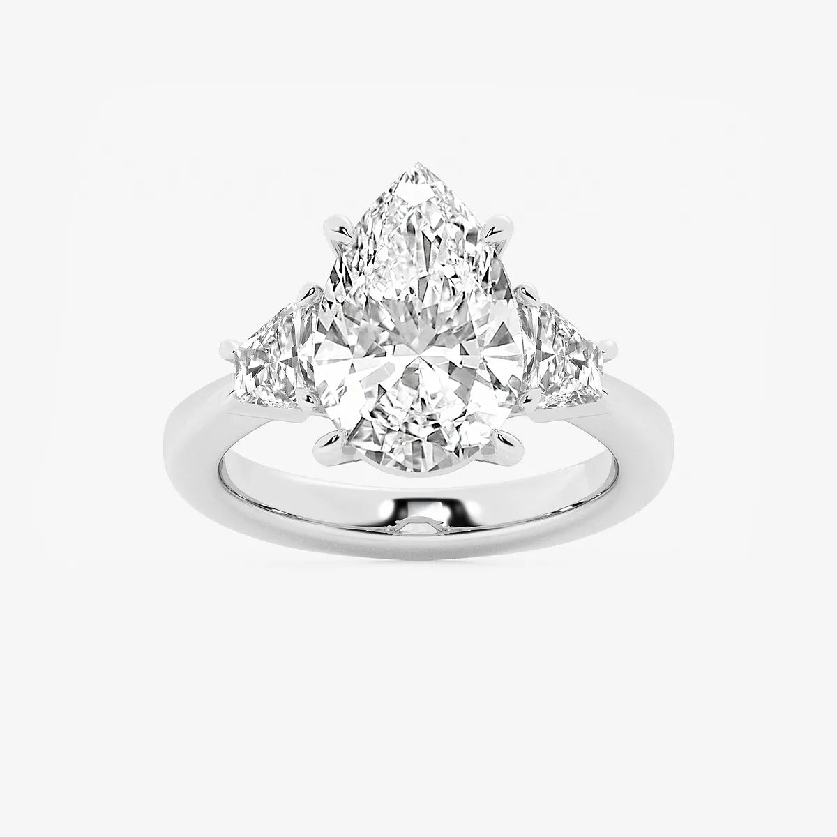Pear Cut Lab Grown Diamond Engagement Ring